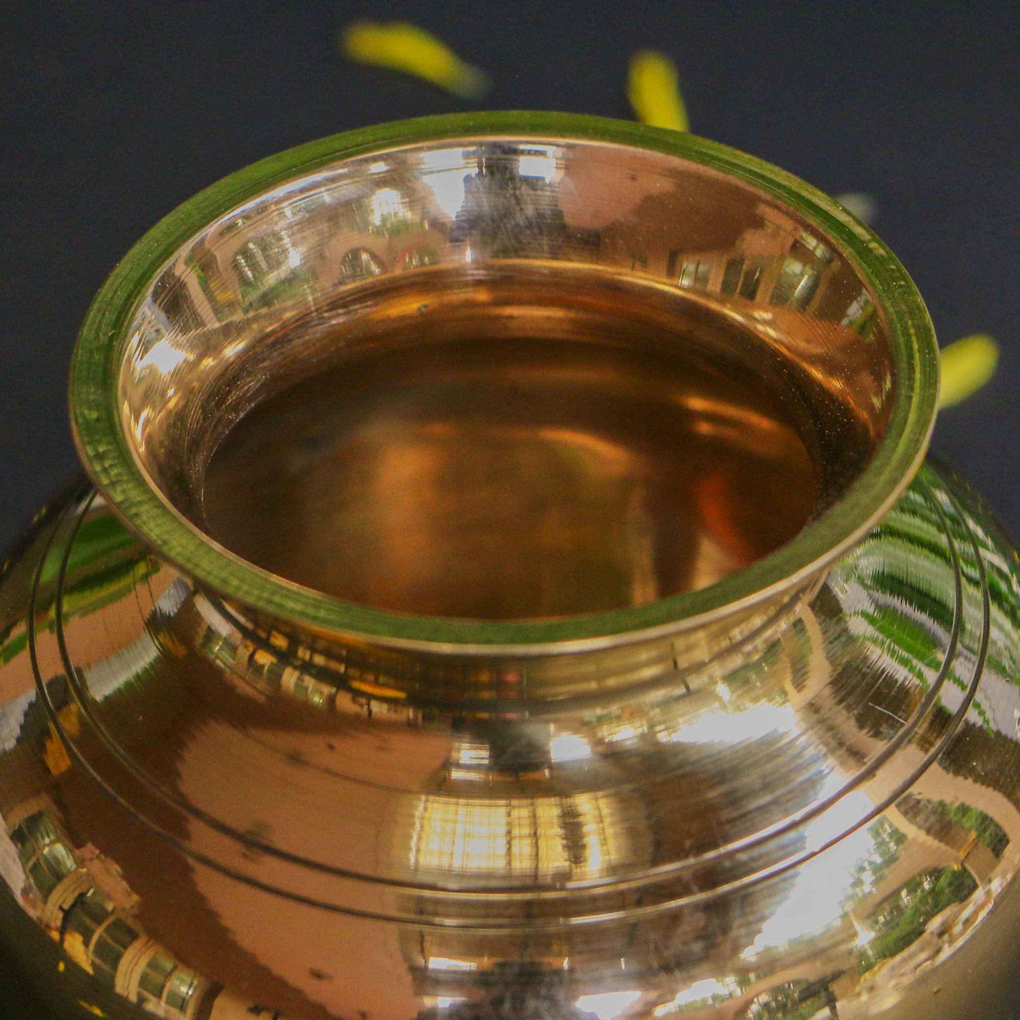 100 % Brass Lota Kalash for Pooja or Water Storage - Round with Legs