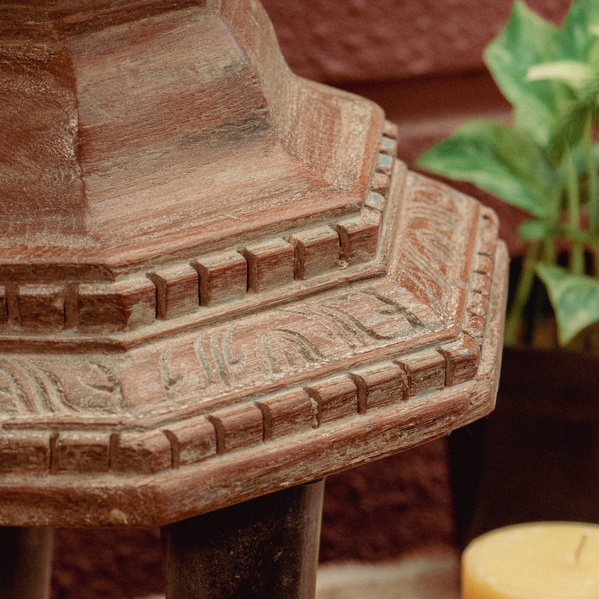 Vintage Wooden Candle Stand