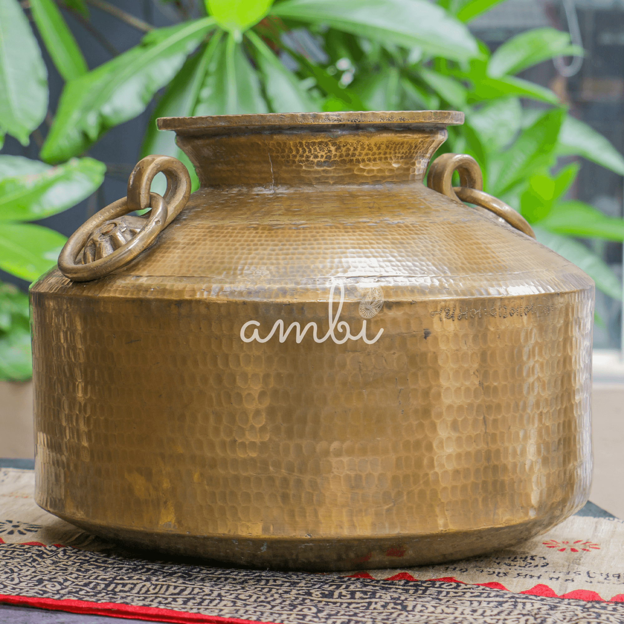 Ambi Vintage Large Brass and Copper Kalash Water Mataka (A Rare Statement Piece)
