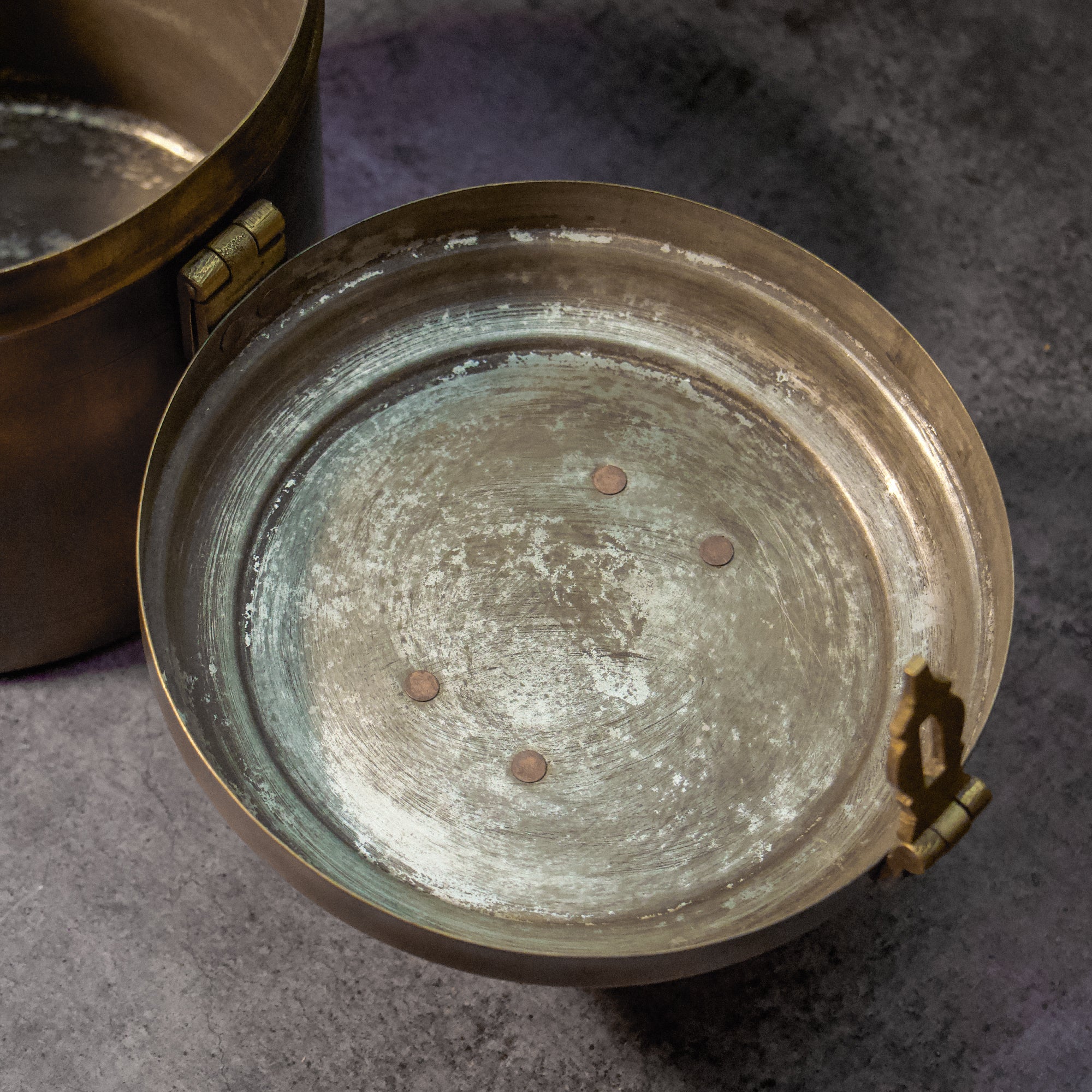 Handcrafted Vintage Brass Storage Box