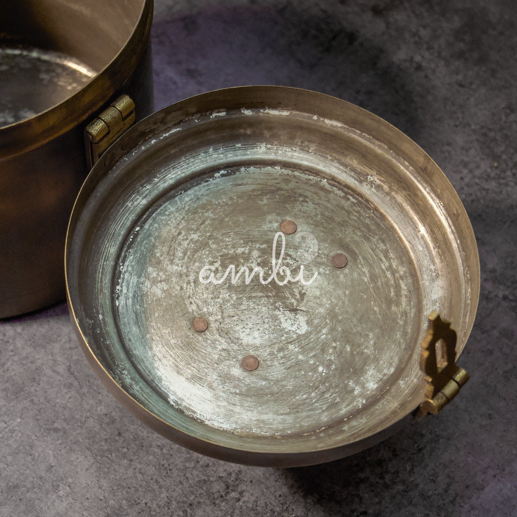 Handcrafted Vintage Brass Storage Box