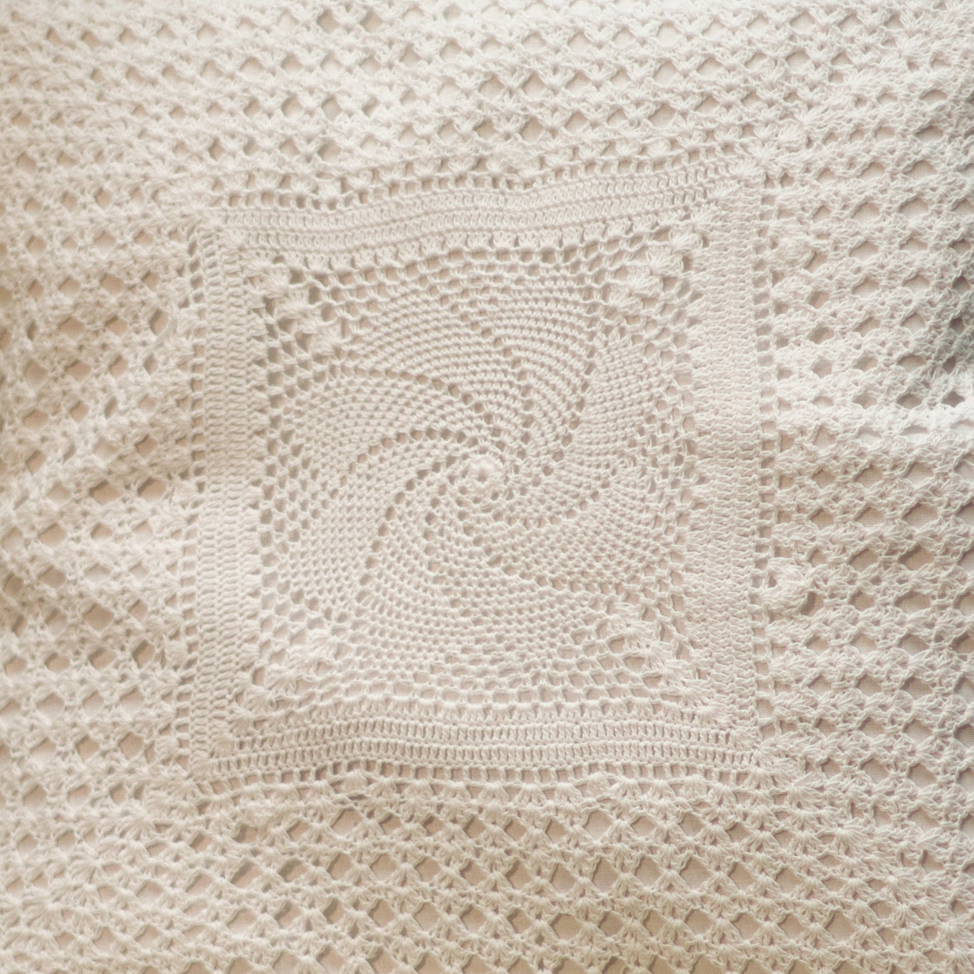 2026 Collection - Hand-Embroidered Swirl Pattern Crochet Cushion Cover - 16 X 16 inches - Set of 2