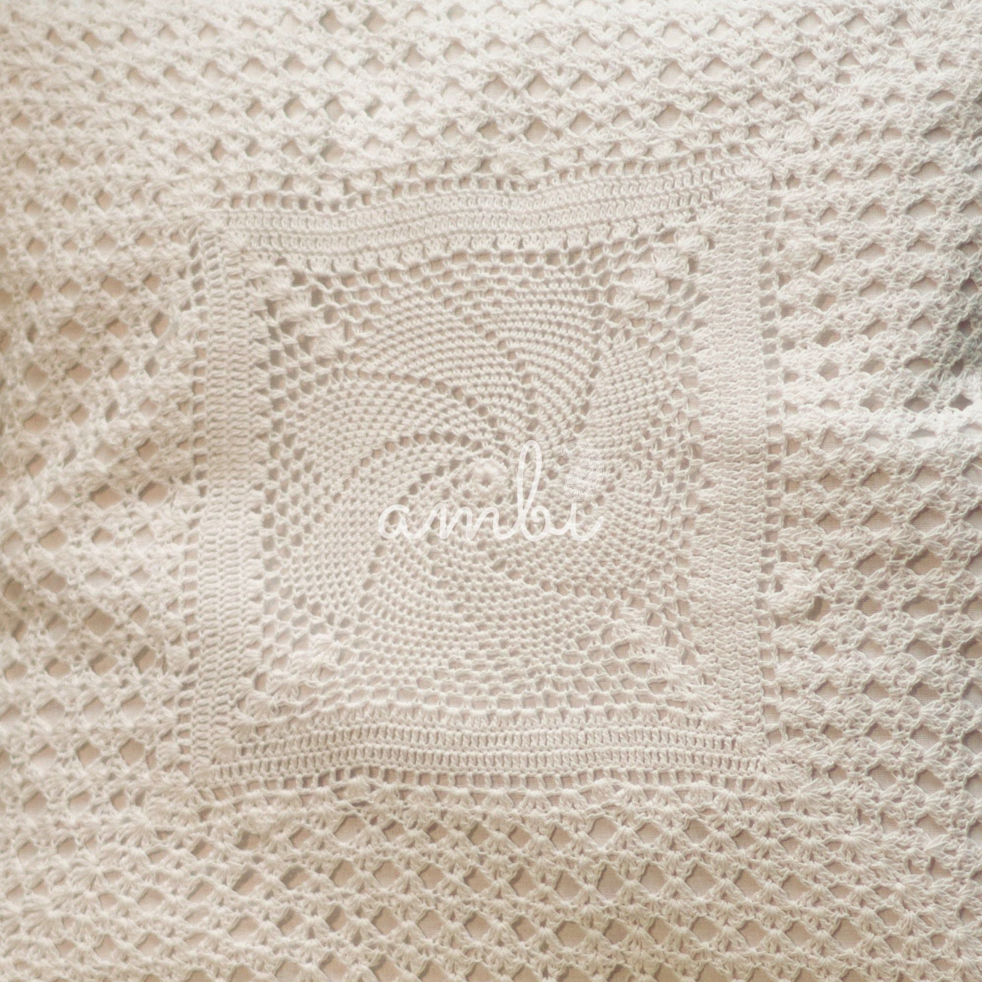 2026 Collection - Hand-Embroidered Swirl Pattern Crochet Cushion Cover - 16 X 16 inches - Set of 2