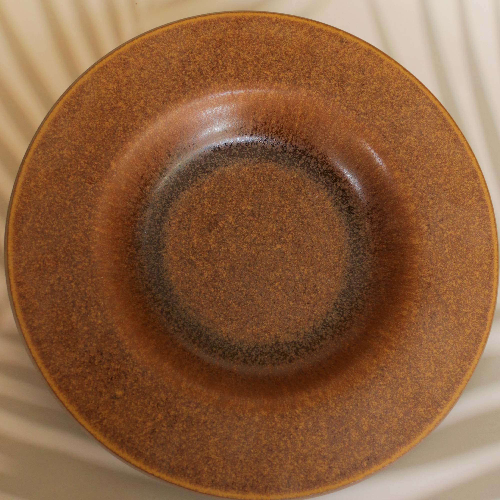 Ambi Stoneware Textured Earthy Brown Pasta Platter 10 inch