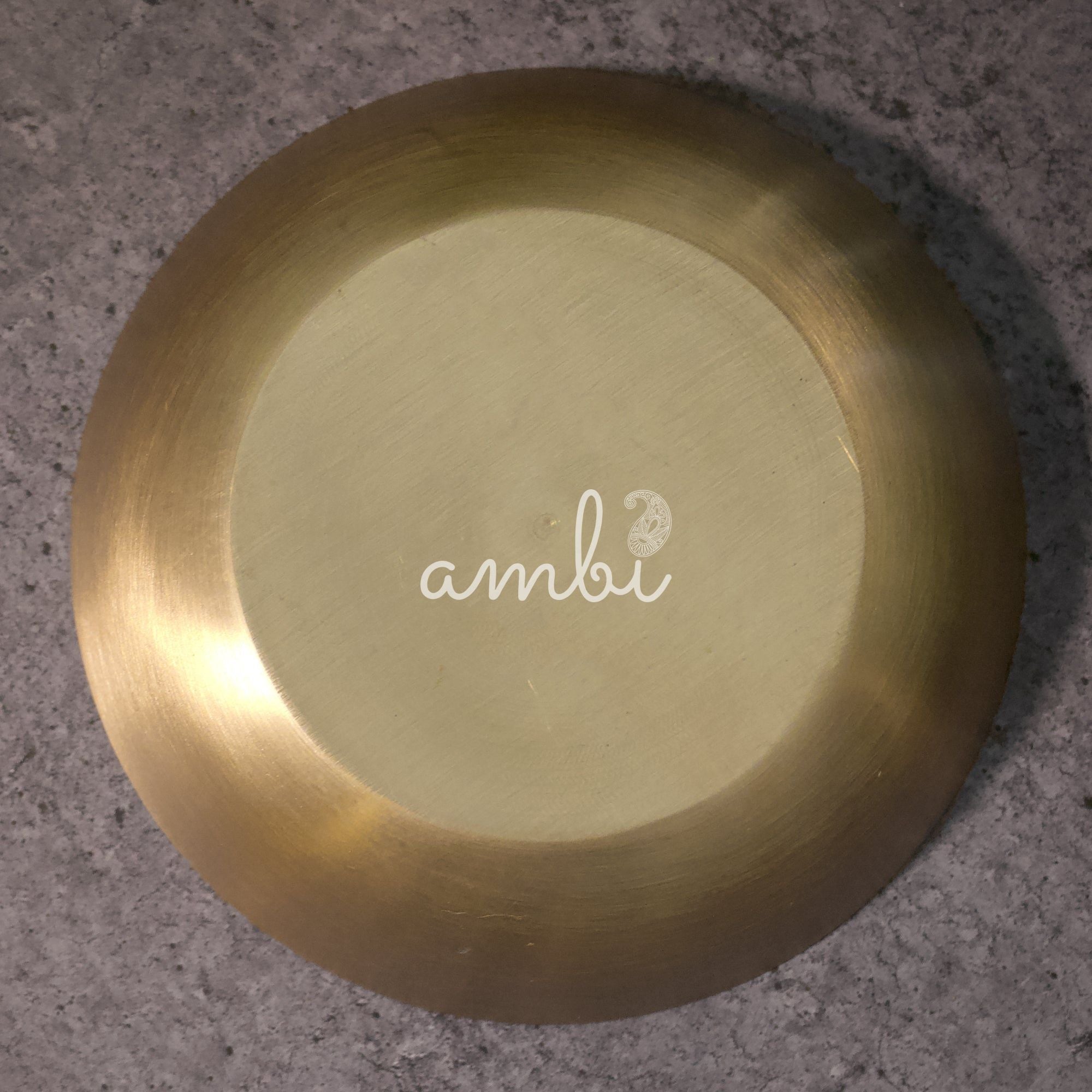 AMBI 100% Pure Lead Free Kansa Small Plate Handcrafted, Durable, Elegant | Dahiwada Plate | Dessert Plate | Puja Plate - 4 Inch