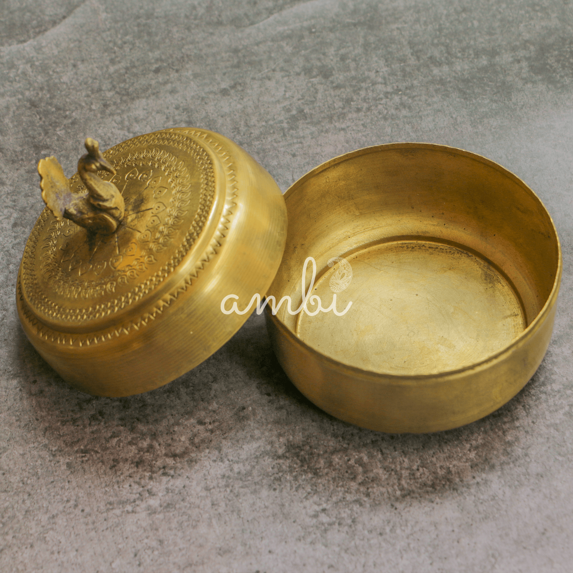 Ambi Vintage Brass Bird Jewellery Box - Medium