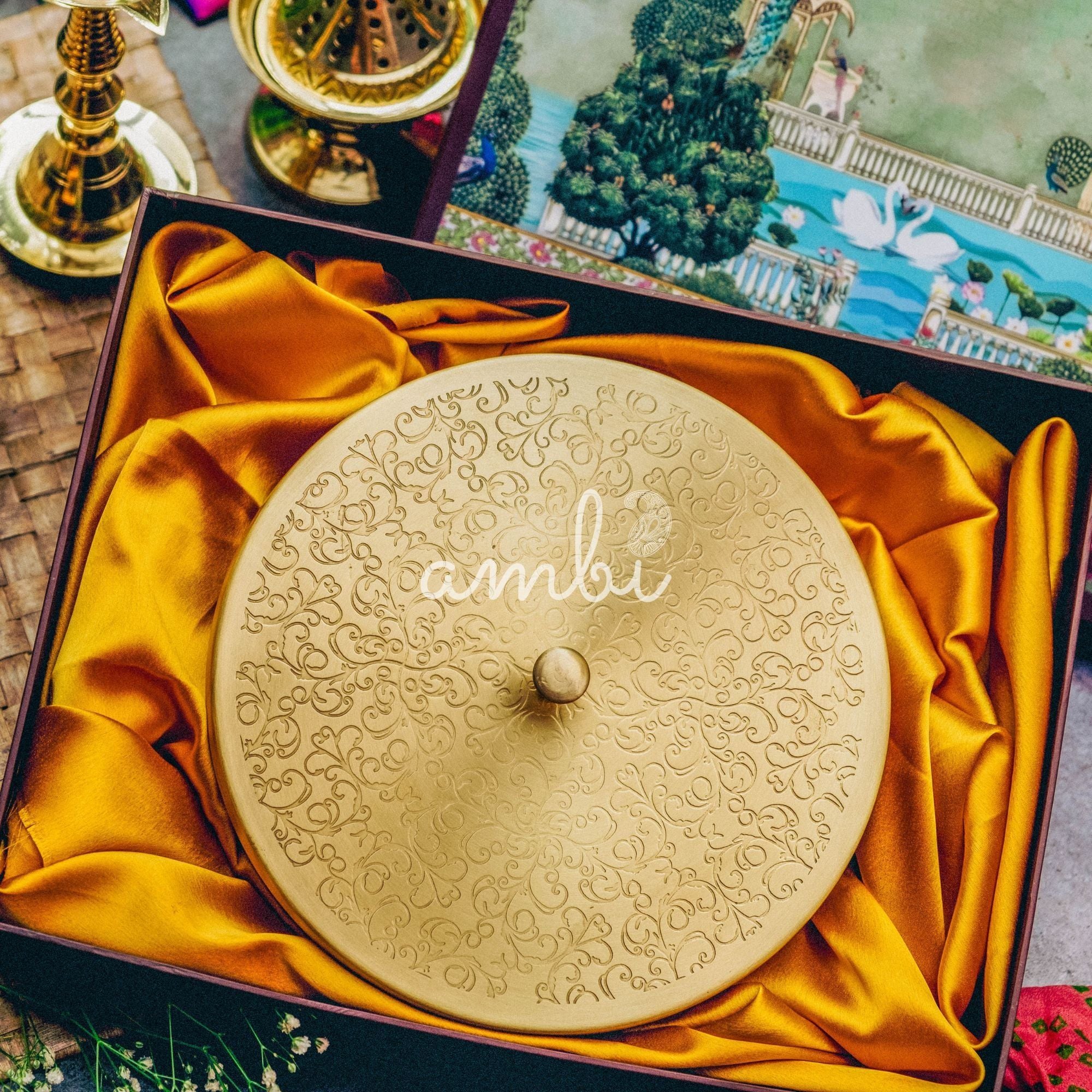 Ambi Gift of Flavours : 1 Pure Brass Spice Box/ Masala Daani