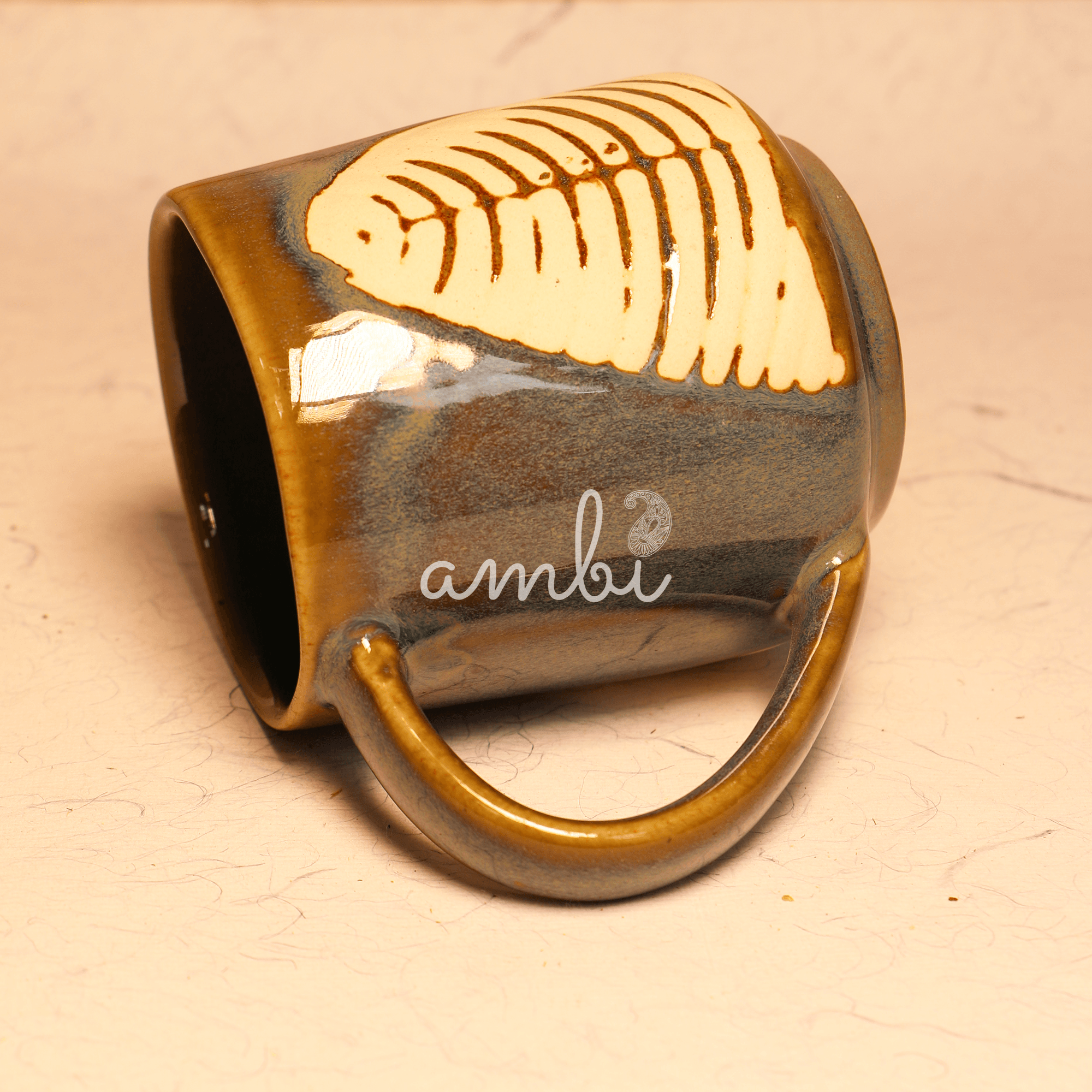 Leaf Style Coffee Mug Large 300 ml | Set of 2