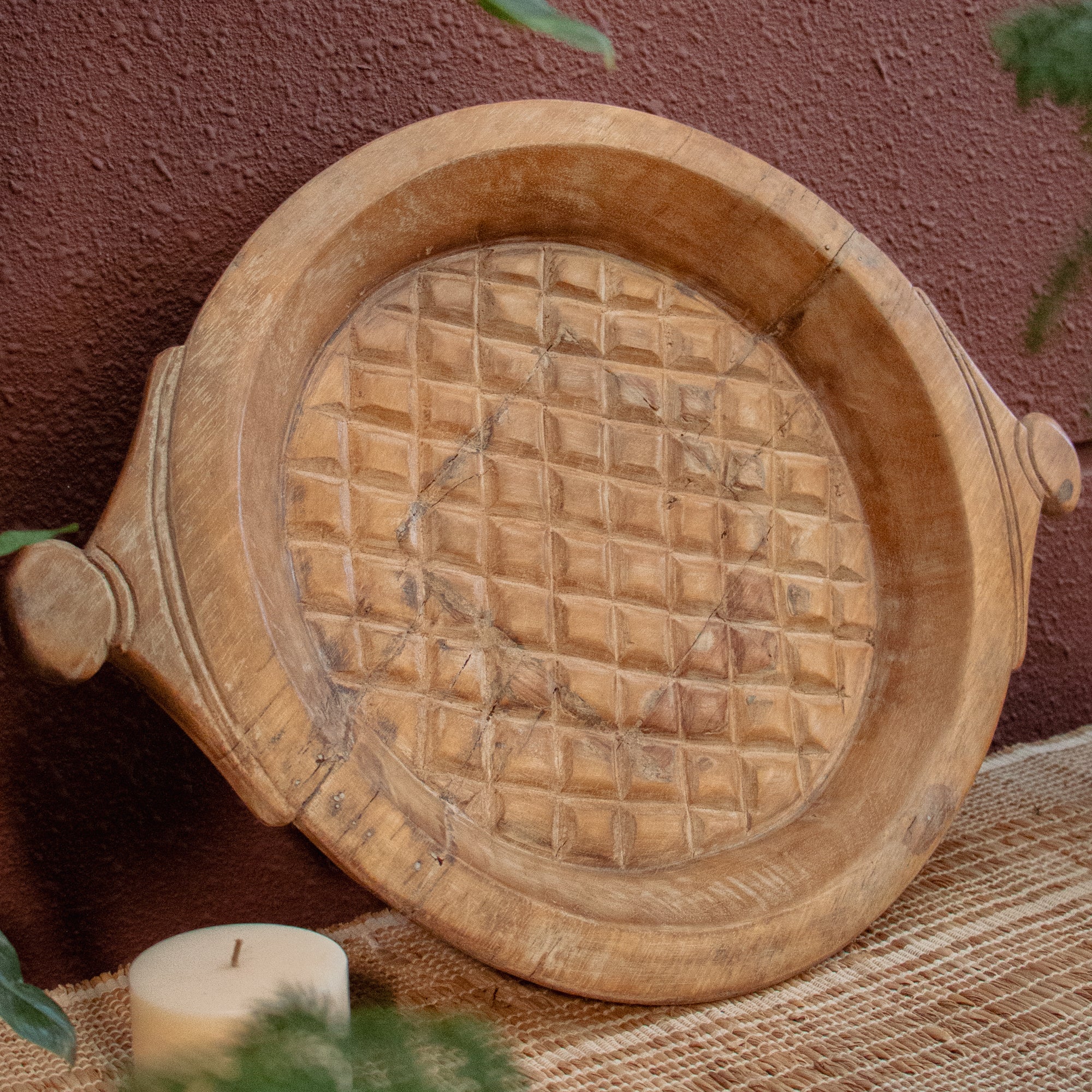 Vintage Wooden Parat - Rhombus Pattern