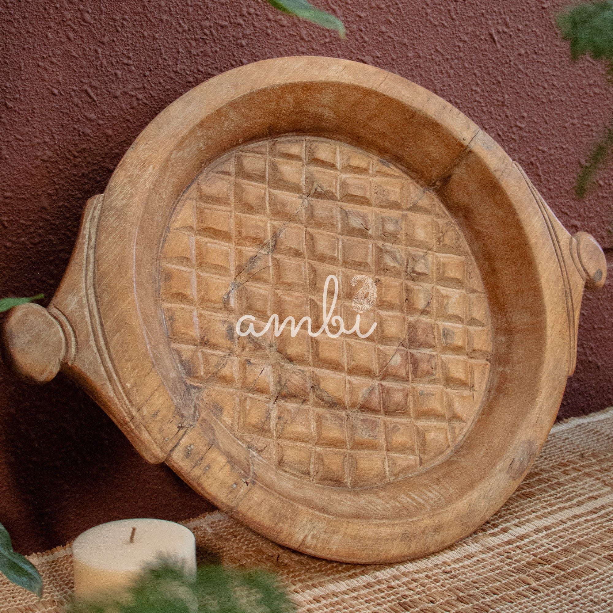 Vintage Wooden Parat - Rhombus Pattern