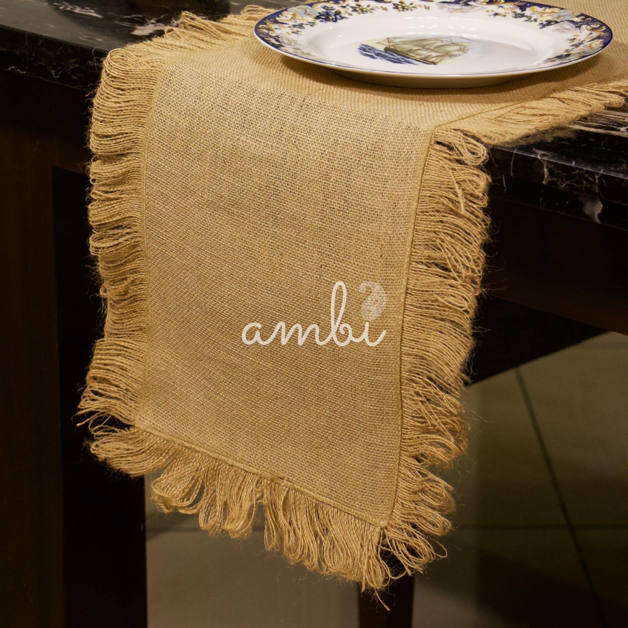 2026 Collection - Handmade Jute Table Runner Set with 6 Table Mats