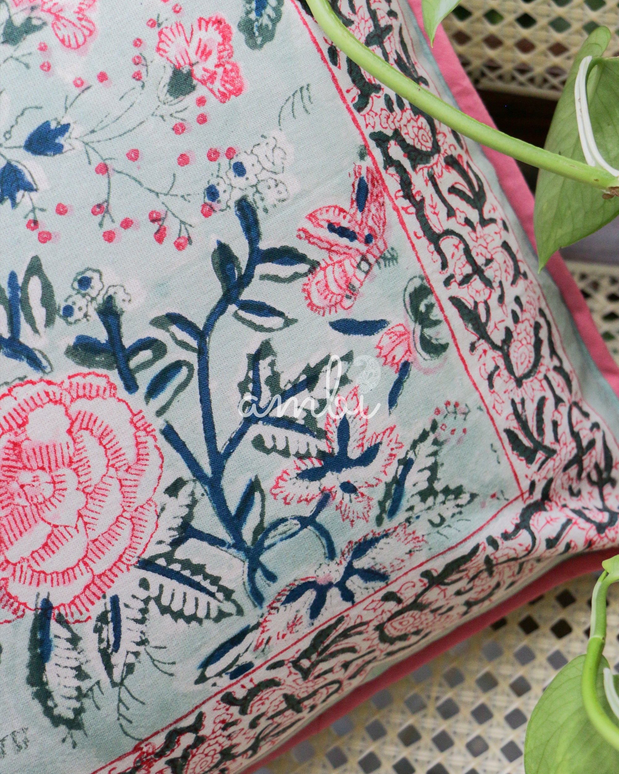 2026 Collection - Hand Block Printed Double Side Pillow Cover (Set of 6) - 16 X 16 inches