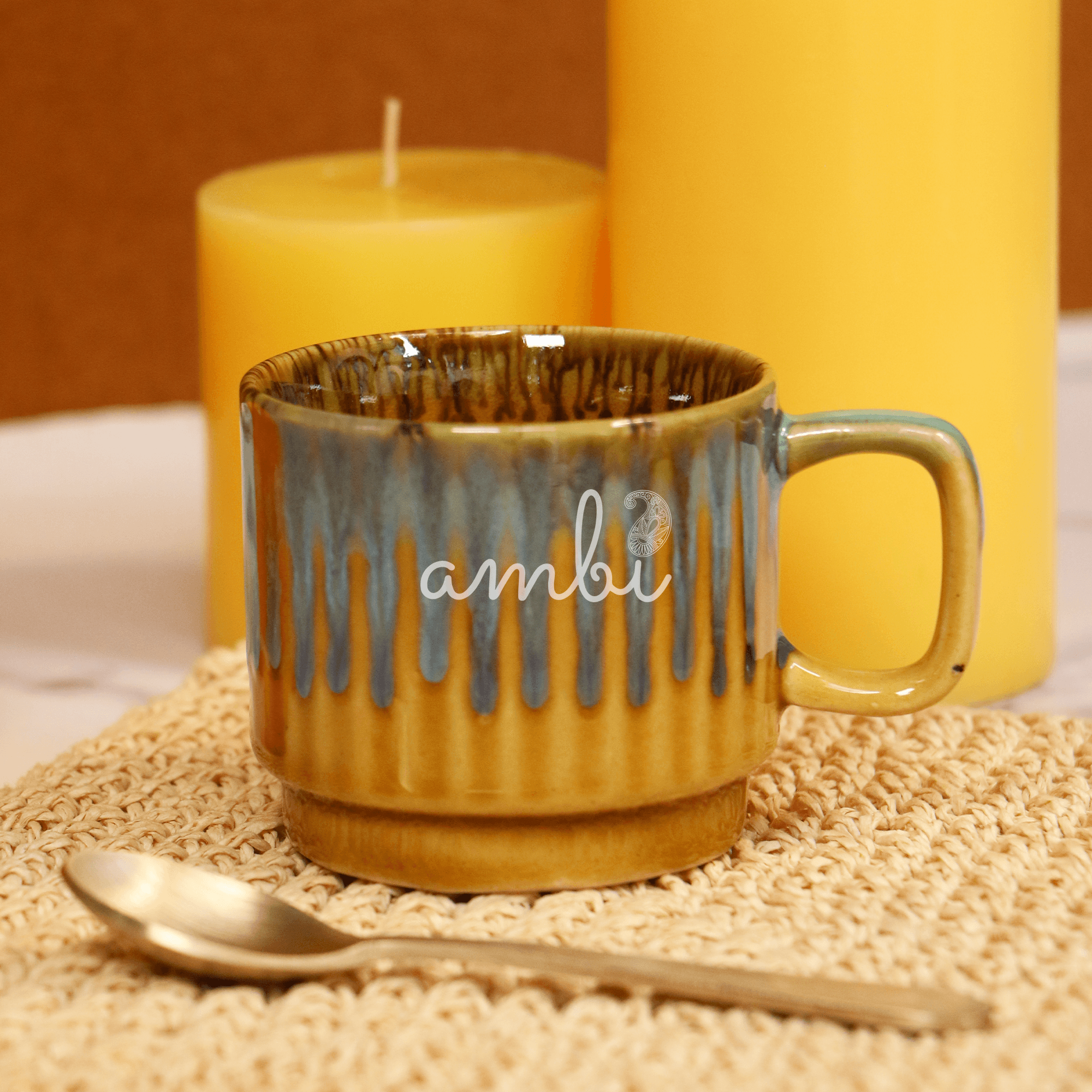 Handmade Artisanal Mustard Coffee Mug | Set of 2 | 150 ml