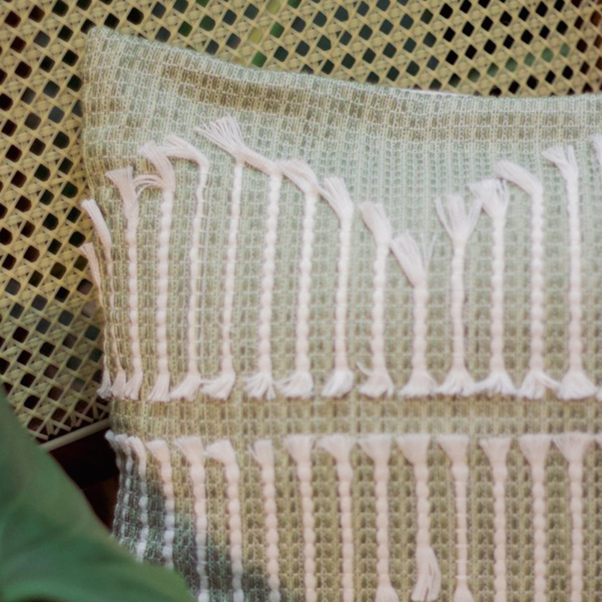 Diwali 2025 Handwoven Sage Cushion Cover - Set of 2 - 14 X 20 Inches