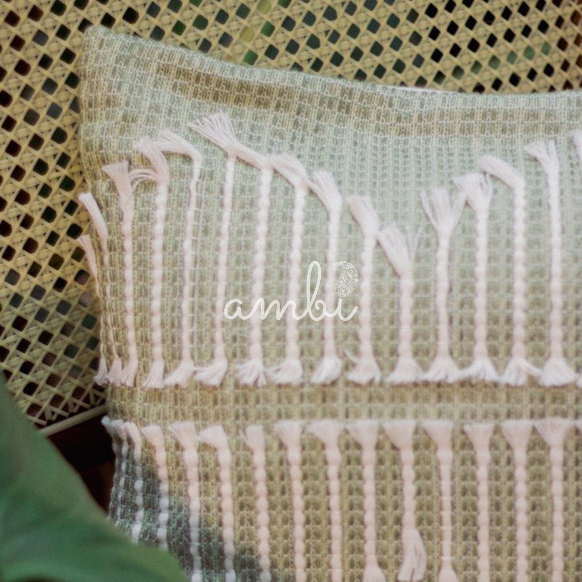 2026 Collection - Handwoven Sage Cushion Cover - Set of 2 - 14 X 20 Inches