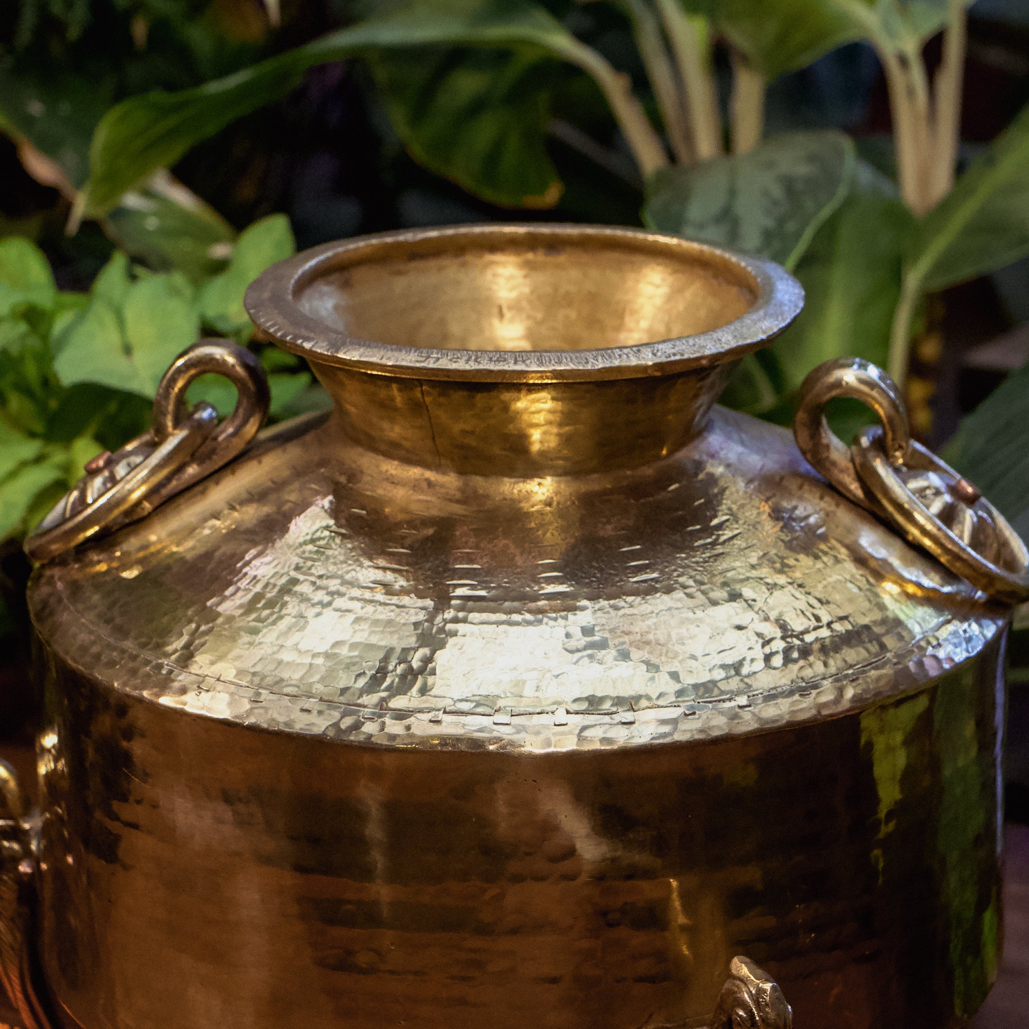 Hand Crafted Vintage Decorative Large Brass Water Pot (Mataka) on Legs