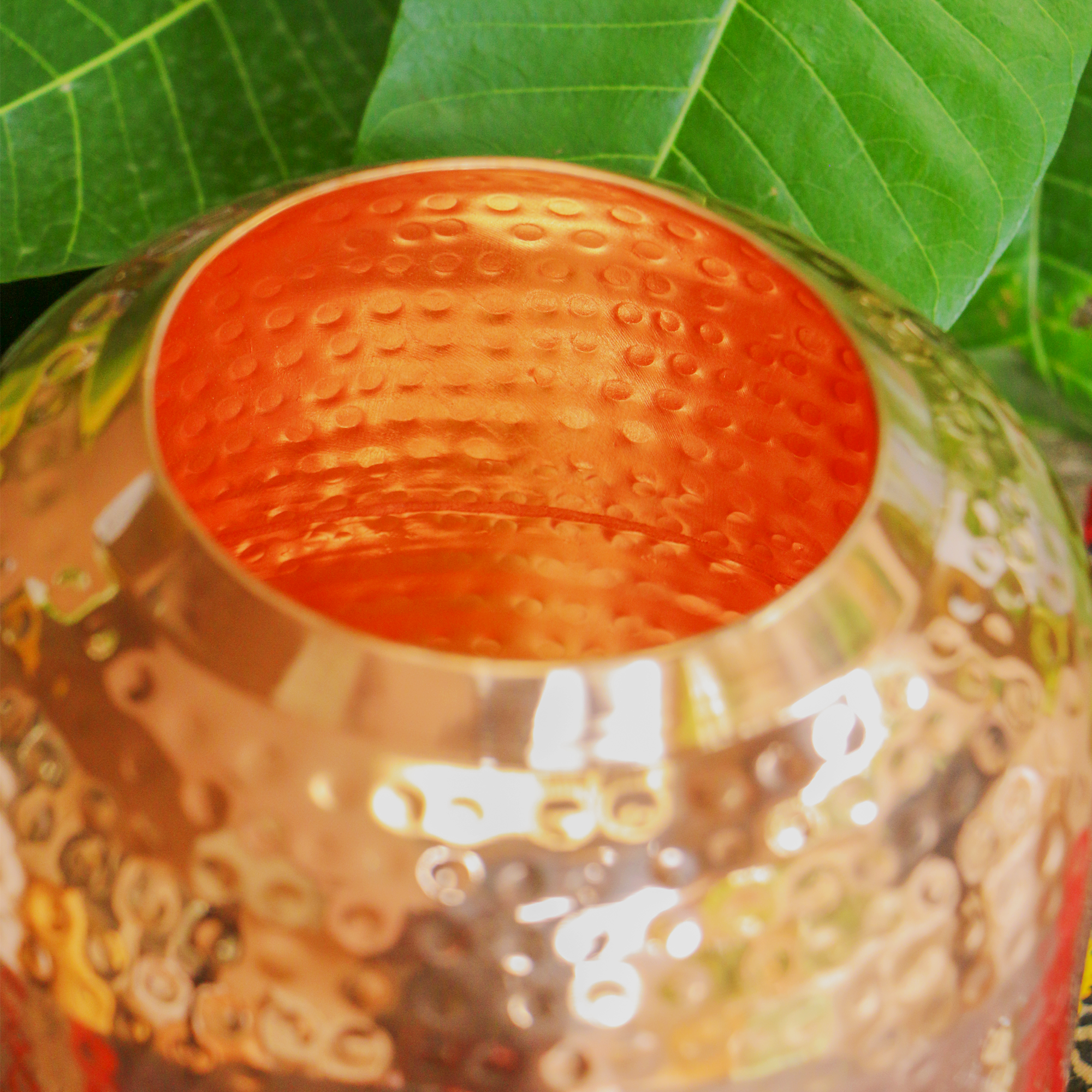100% Pure Copper Hammered Water Storage Dispenser / Matka - 4 Litres
