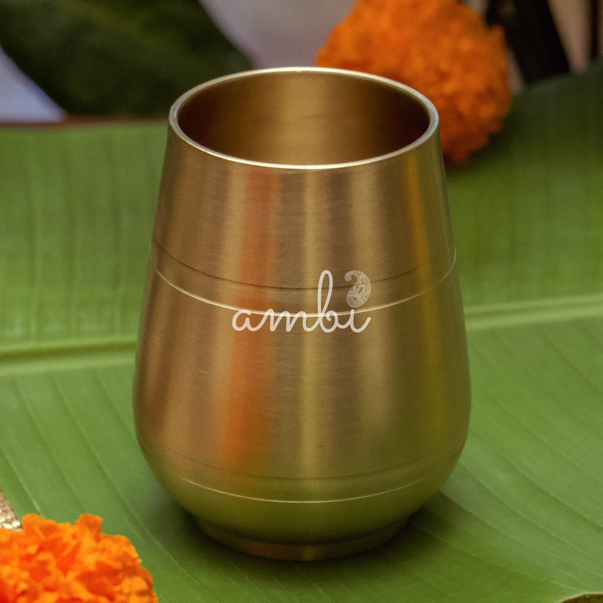 Kansa Wellness Starter Bundle - Almond Box, Damru Glass & Ghee Pot