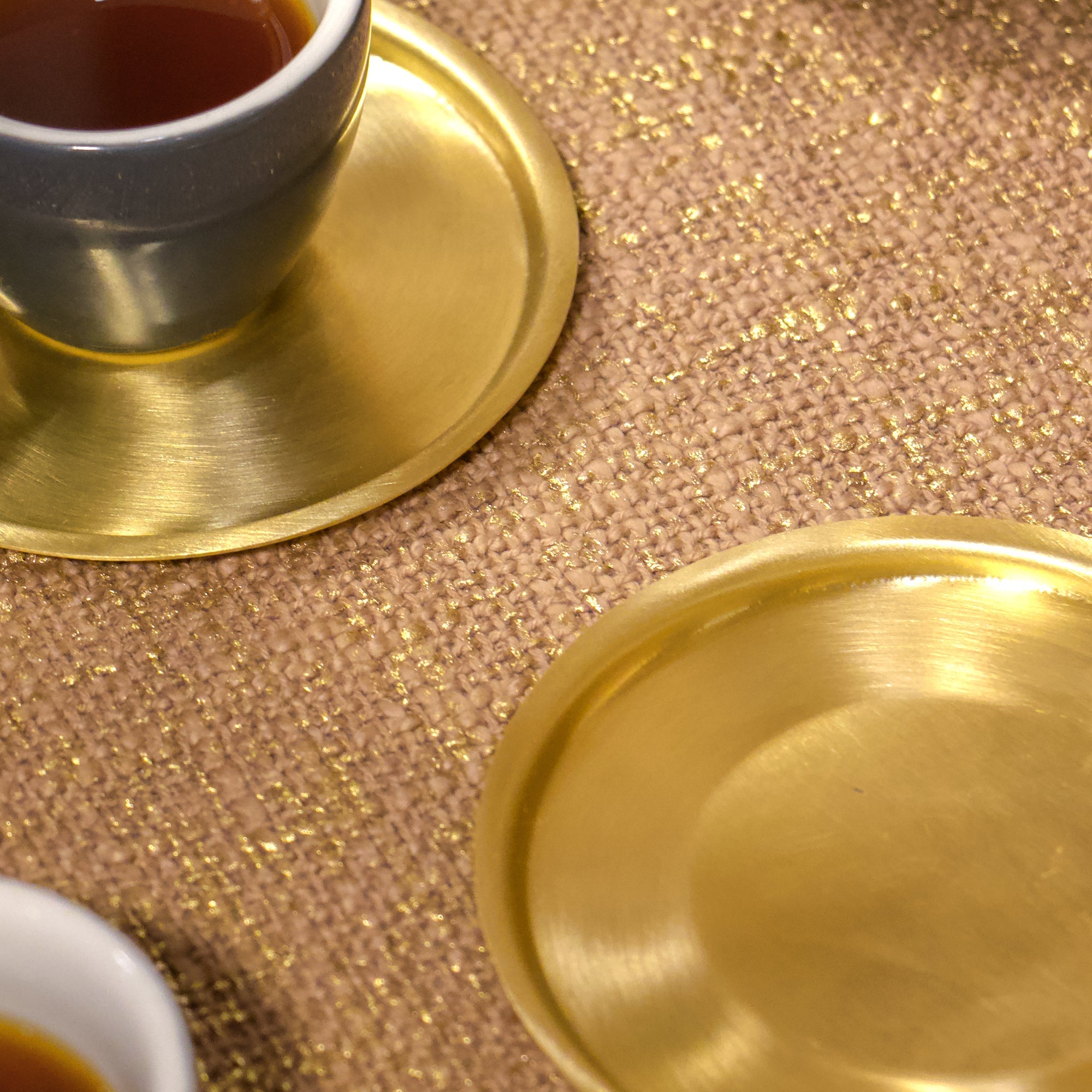 Handcrafted Pure Brass Coasters - Gold Matt