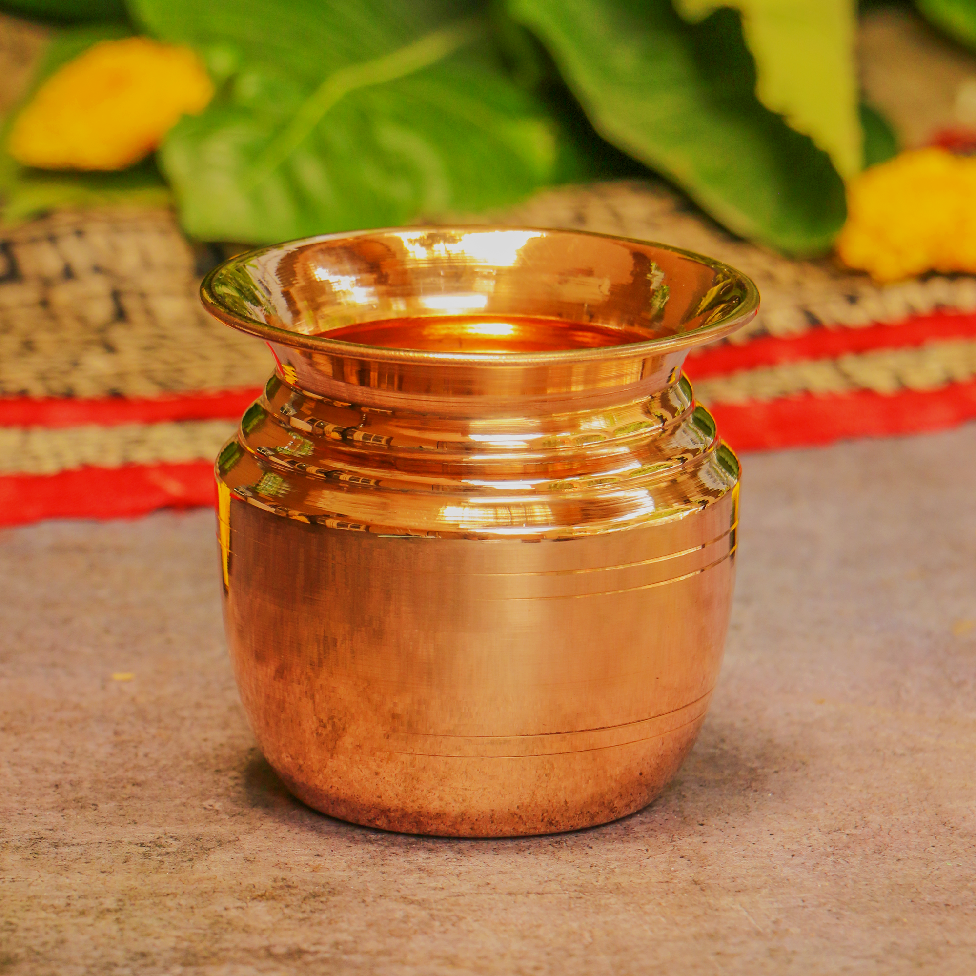 100% Pure Copper Traditional Water Kalash - Medium Size - Narrow Neck - 350 ML