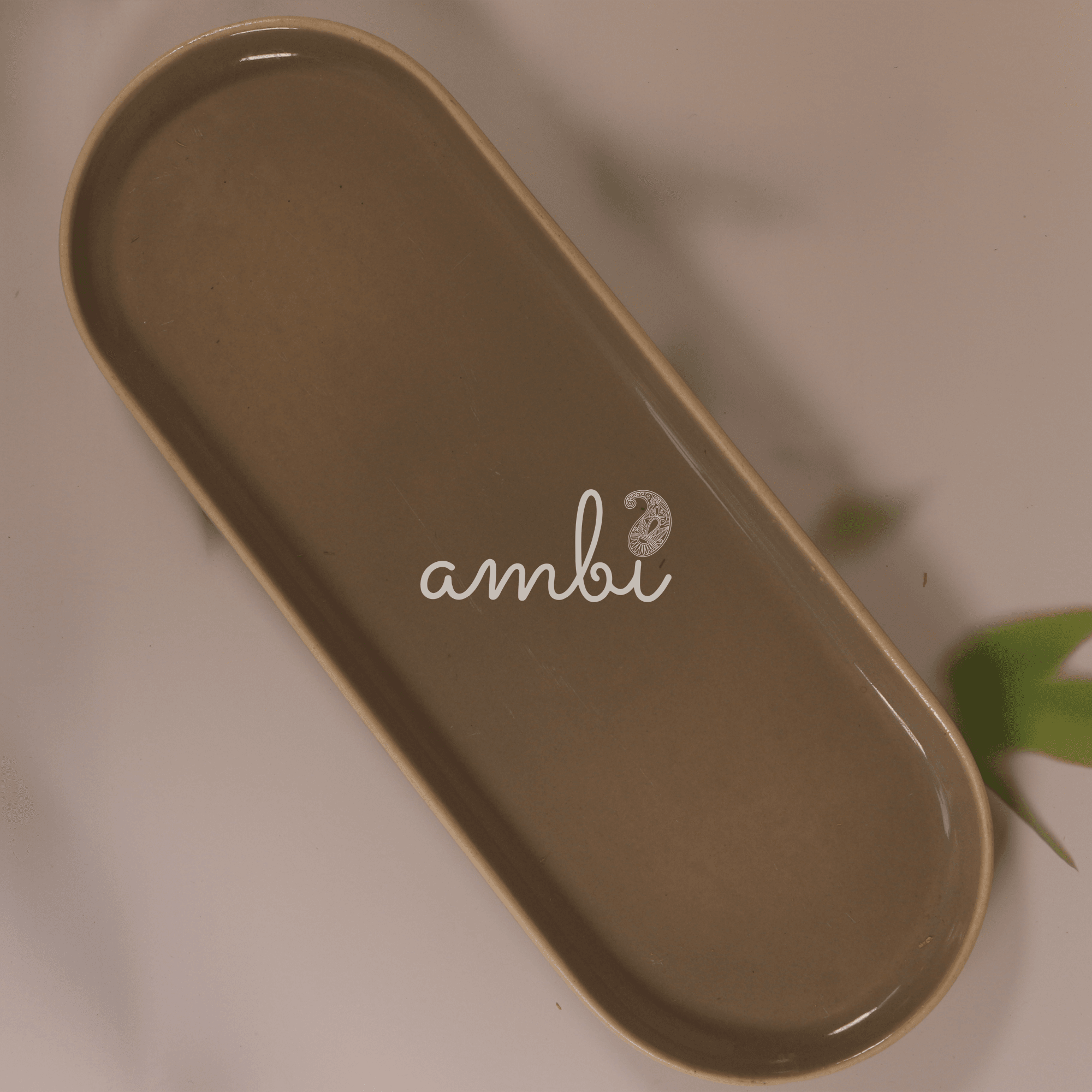 Ambi Stoneware Beige Sushi Platter 12 inch
