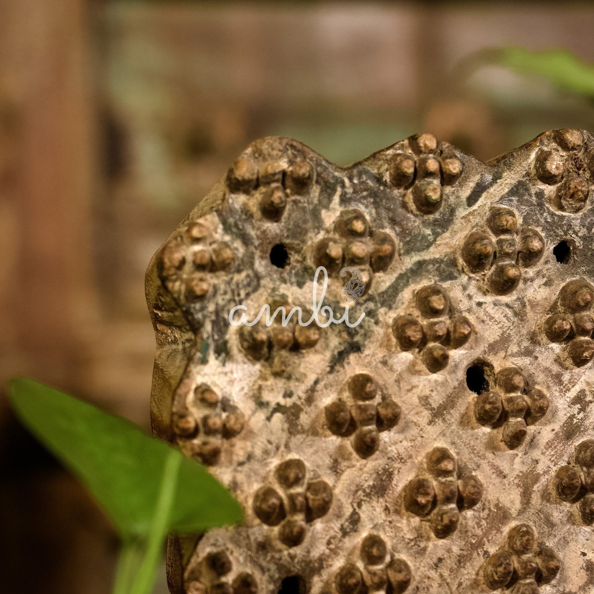 Hook on Rustic Block Print Wood Base - Distressed Look