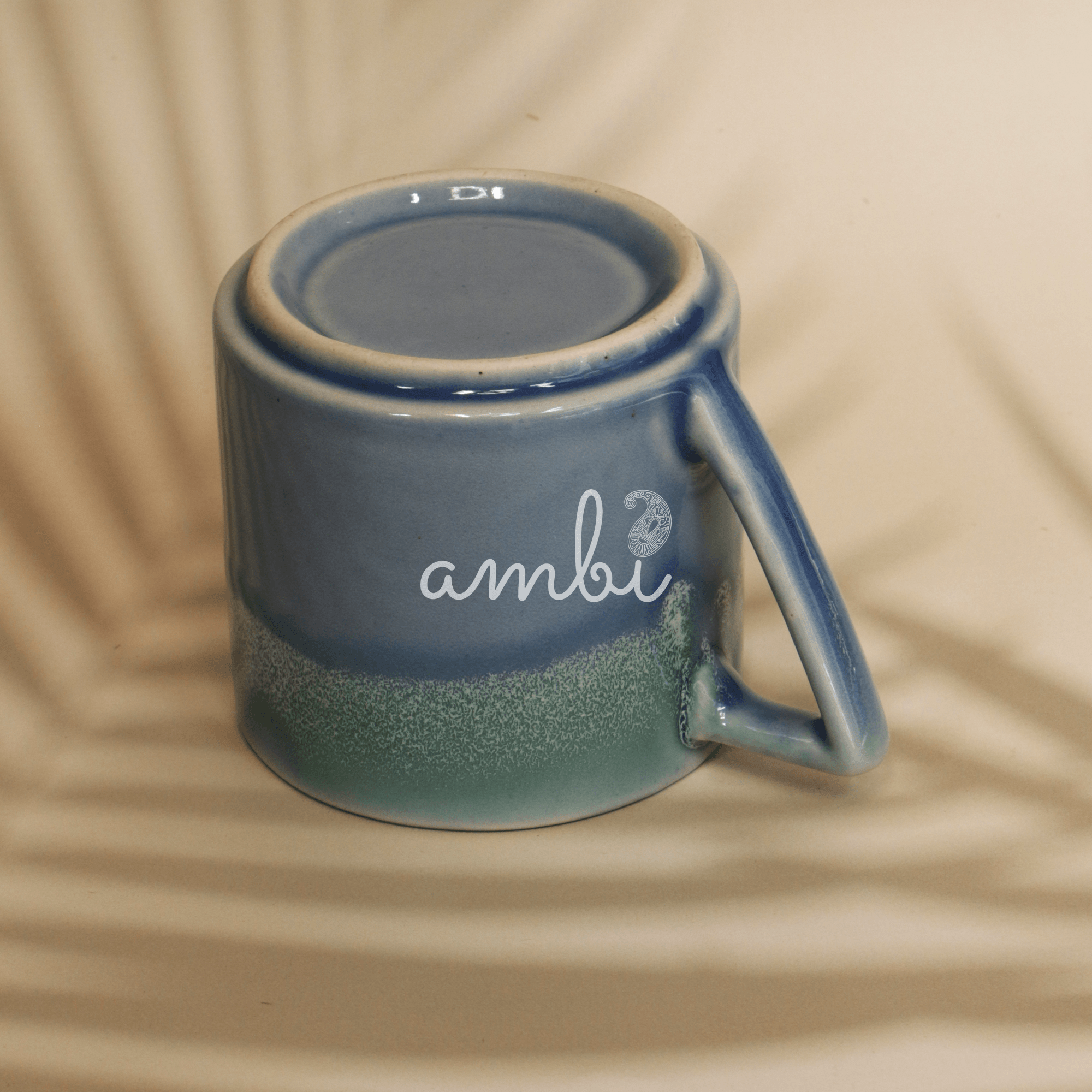 Ambi Handmade Pottery Large Blue Mystic Coffee Mug 350 ml