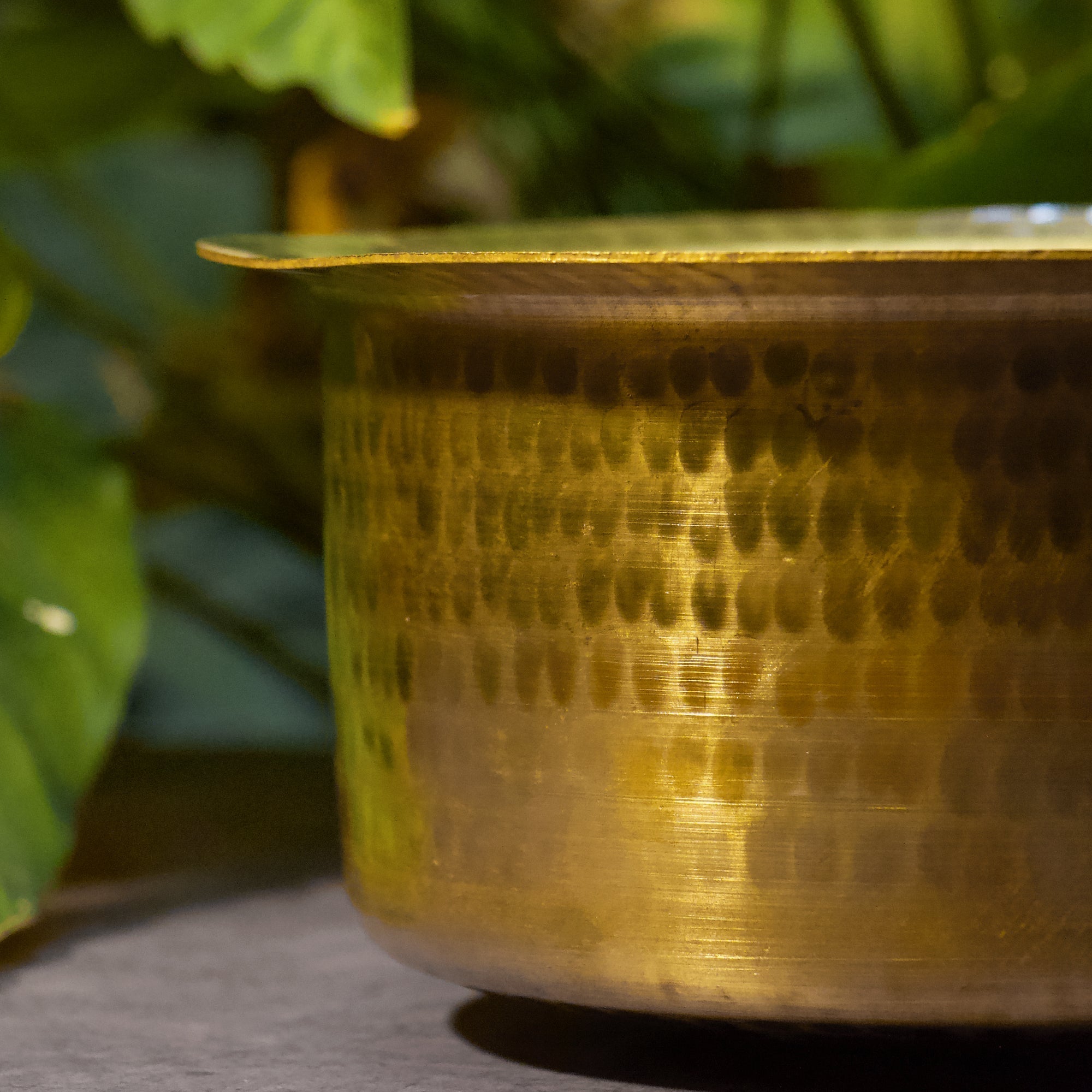 Beautiful Pure Brass Traditional Hammered Patila - 8 Lts