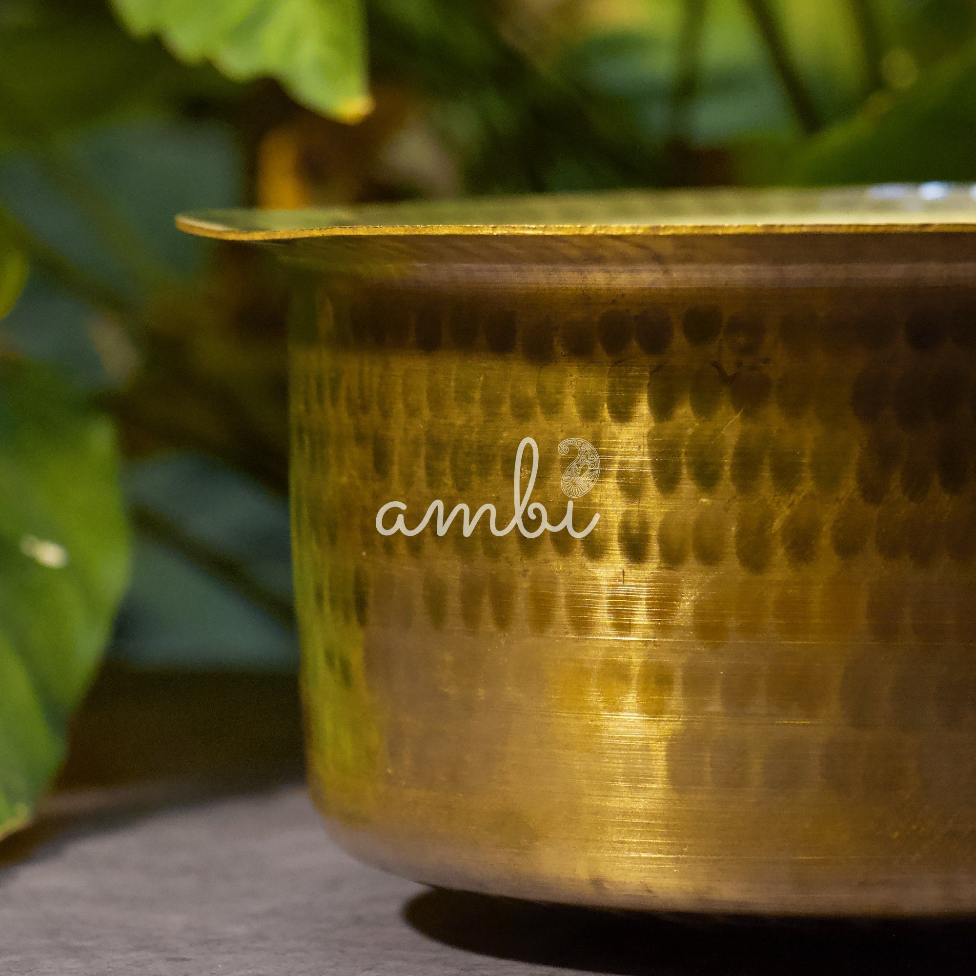Beautiful Pure Brass Traditional Hammered Patila - 3 Lts