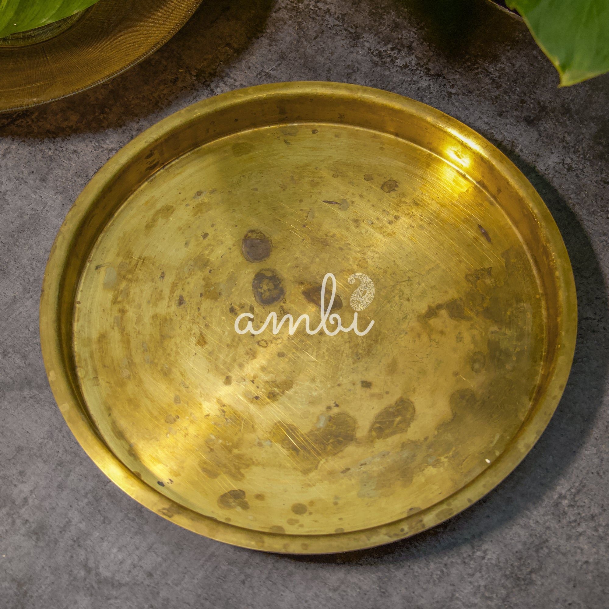 AMBI Handcrafted Timeless Brass Vintage Thali 650g