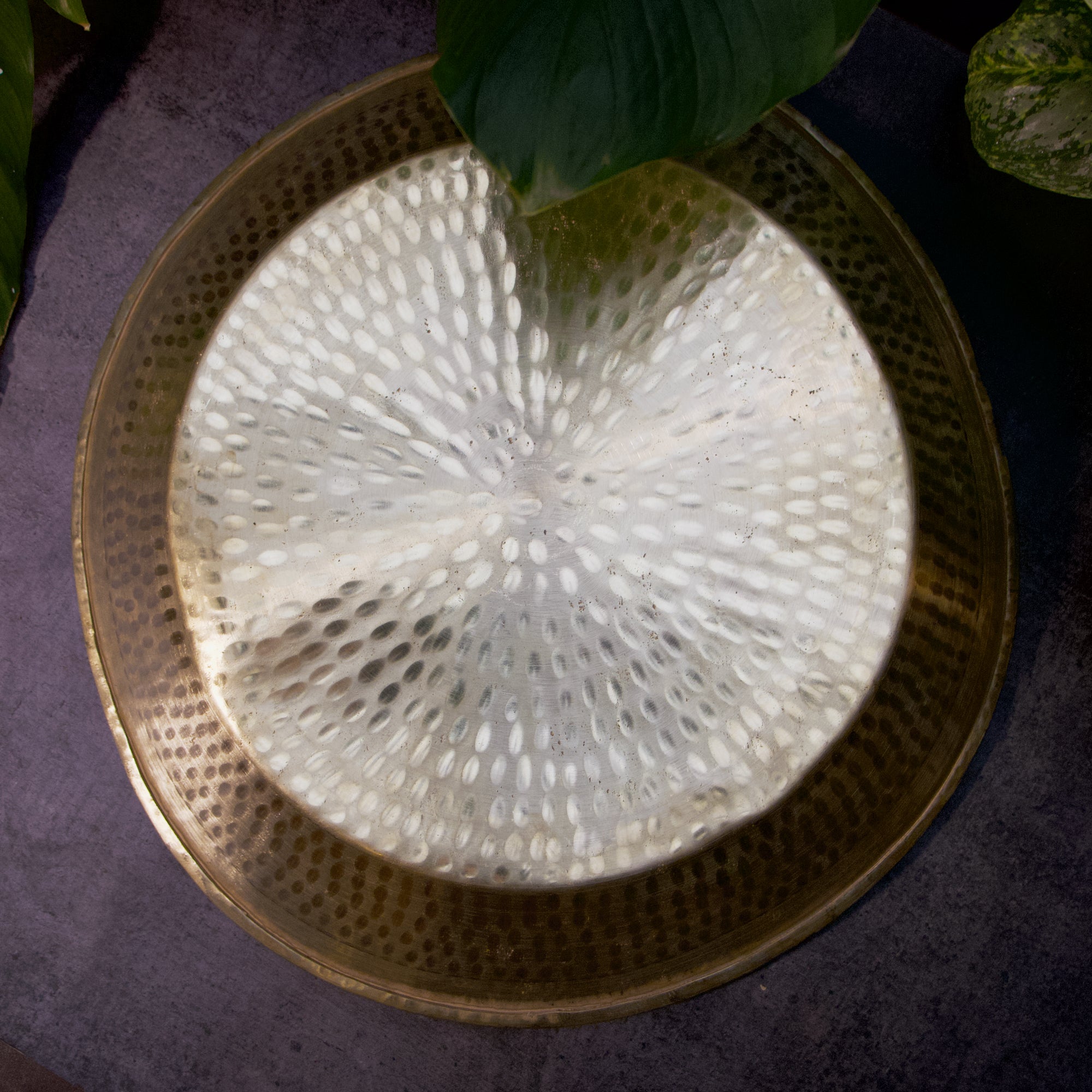 100% Pure Brass Traditional Hammered Parat - 14 inches diameter