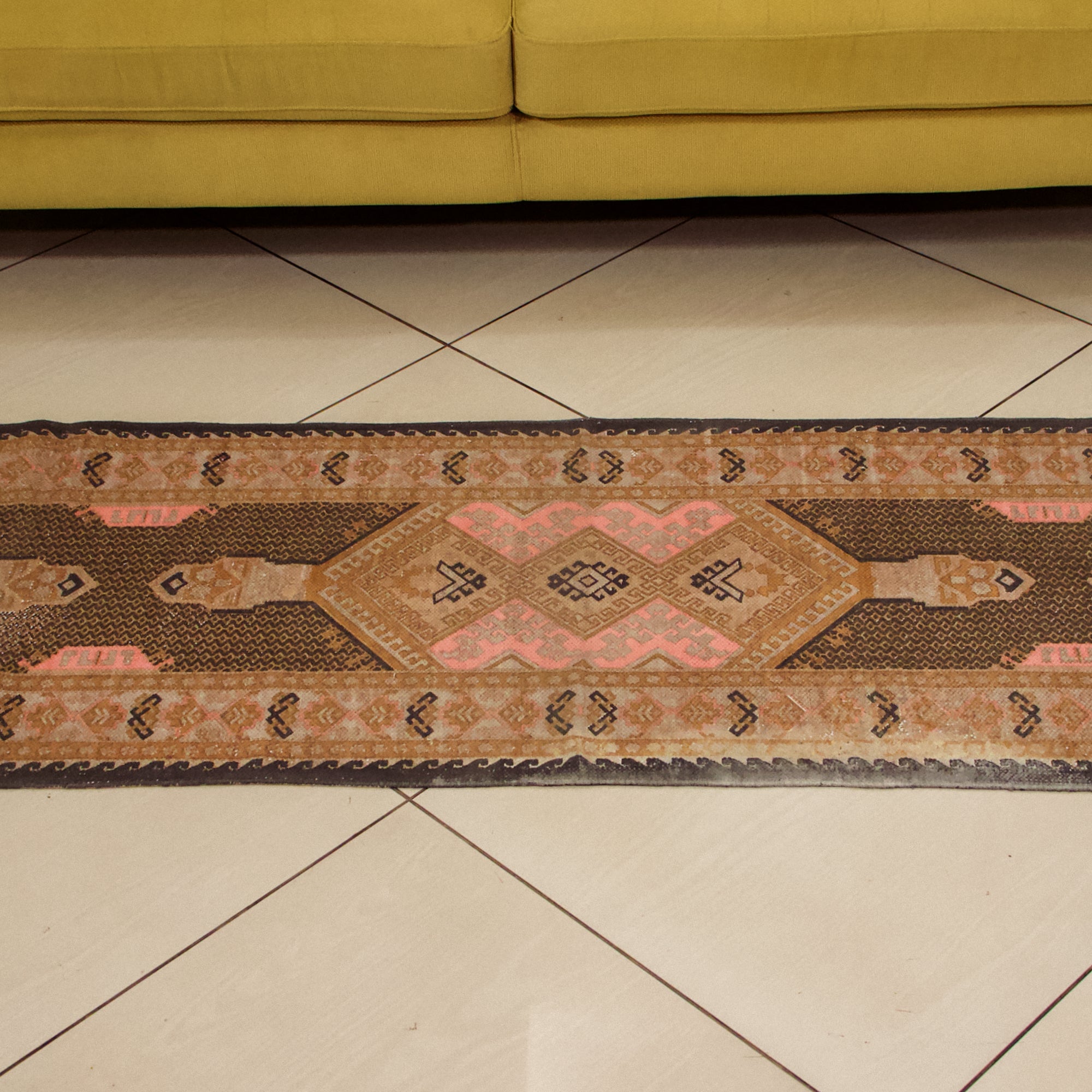 On Sale - Classic Durrie / Bed Side Rug  featuring patterns 2 X 8 Ft