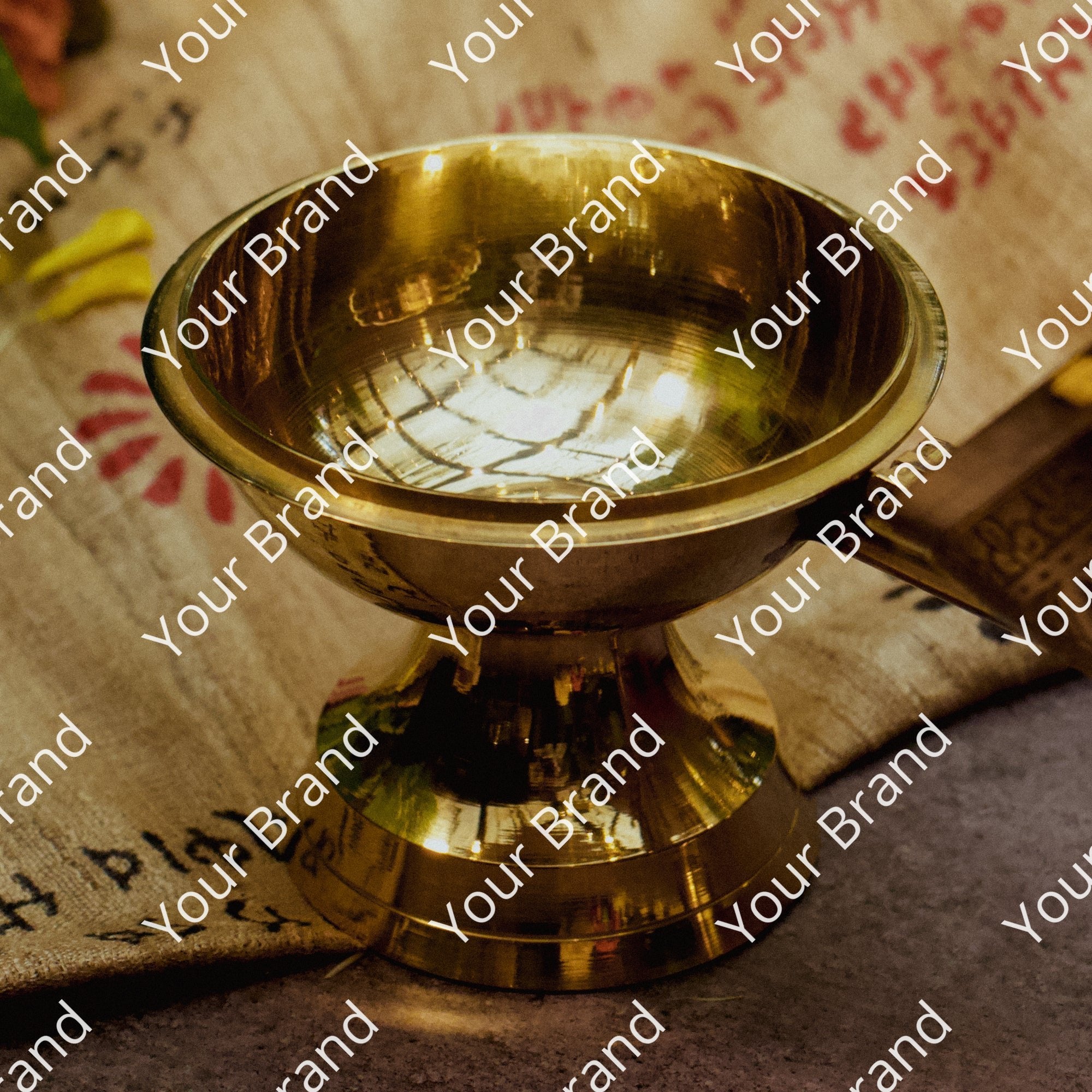 AMBI Brass Dhuni Loban Sambrani Incense Burner Large