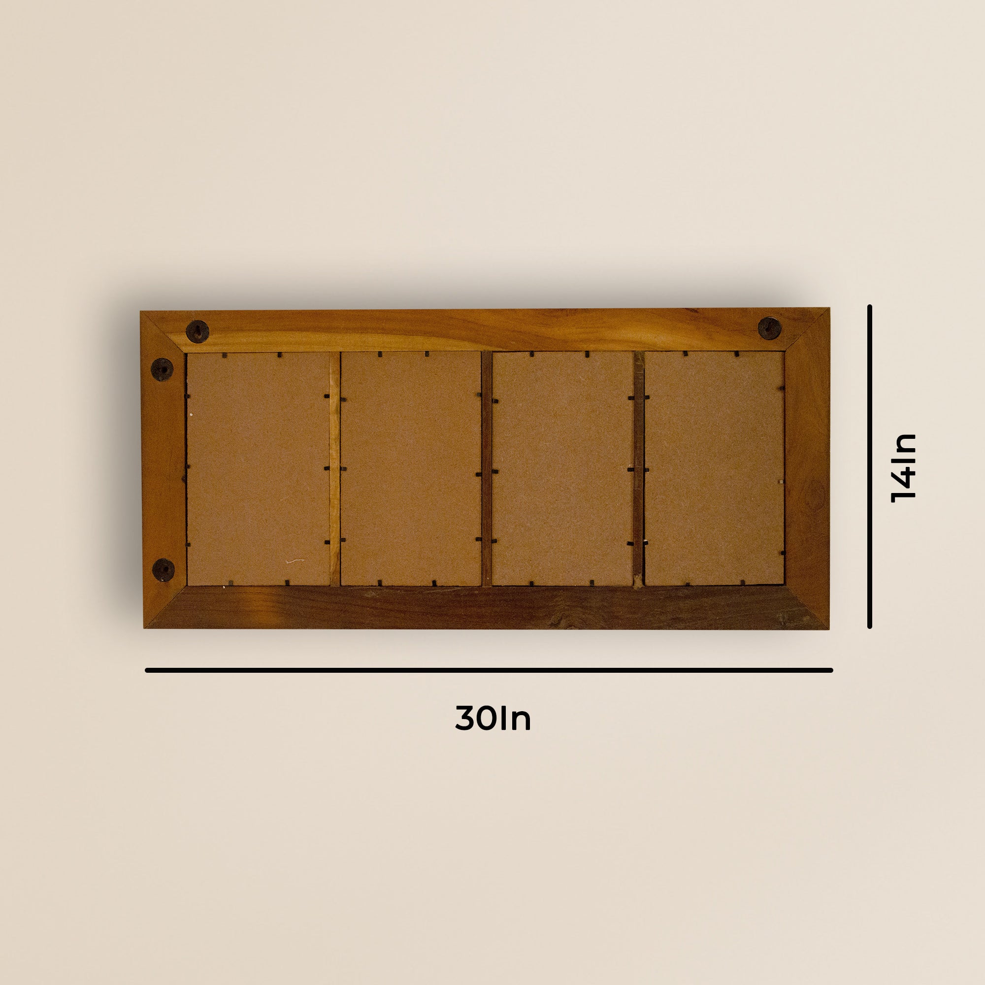 2025 Collection - Vintage Wooden Photo Frame  - 4 photos -  30 x 14 Inches