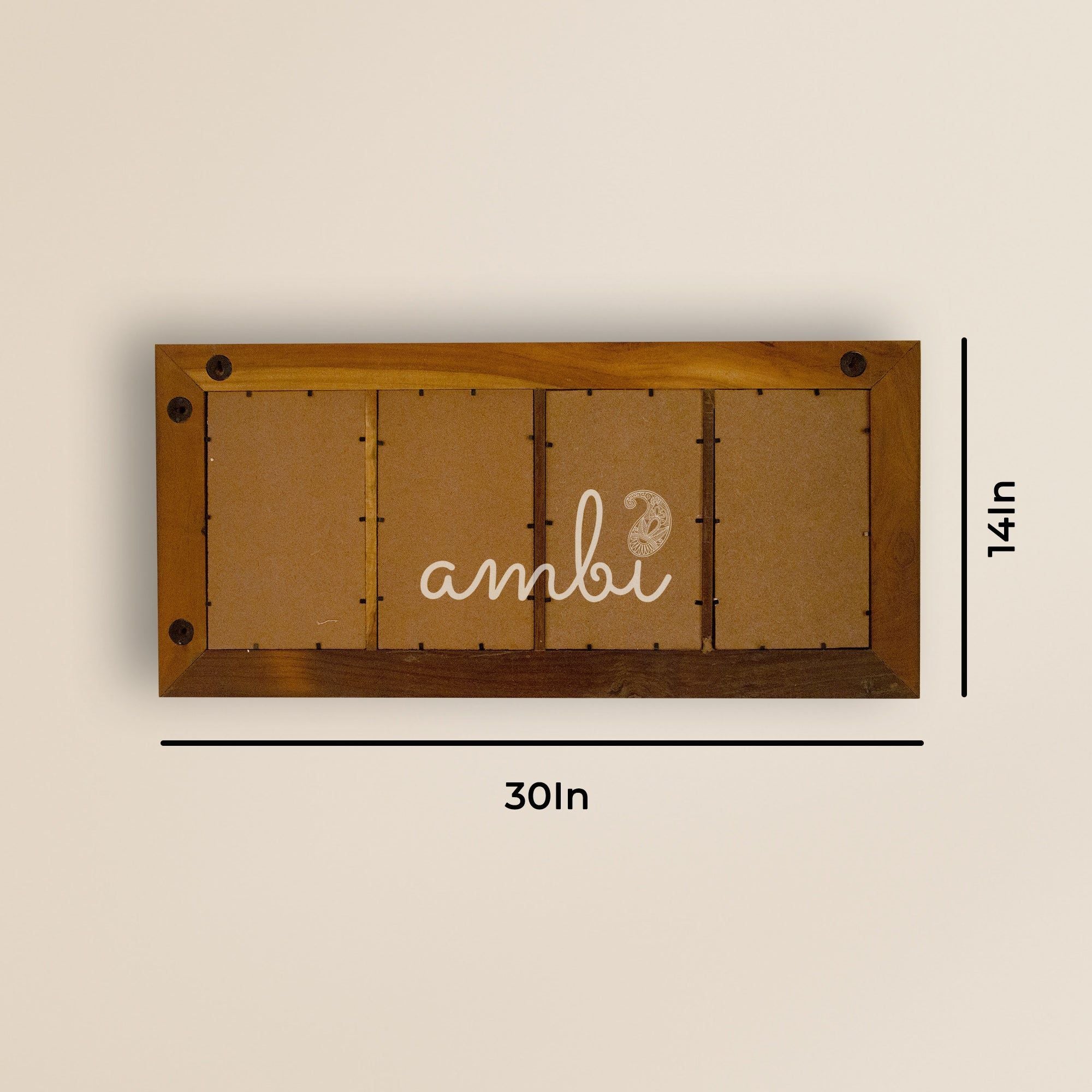 2025 Collection - Vintage Wooden Photo Frame - 4 photos - 30 x 14 Inches