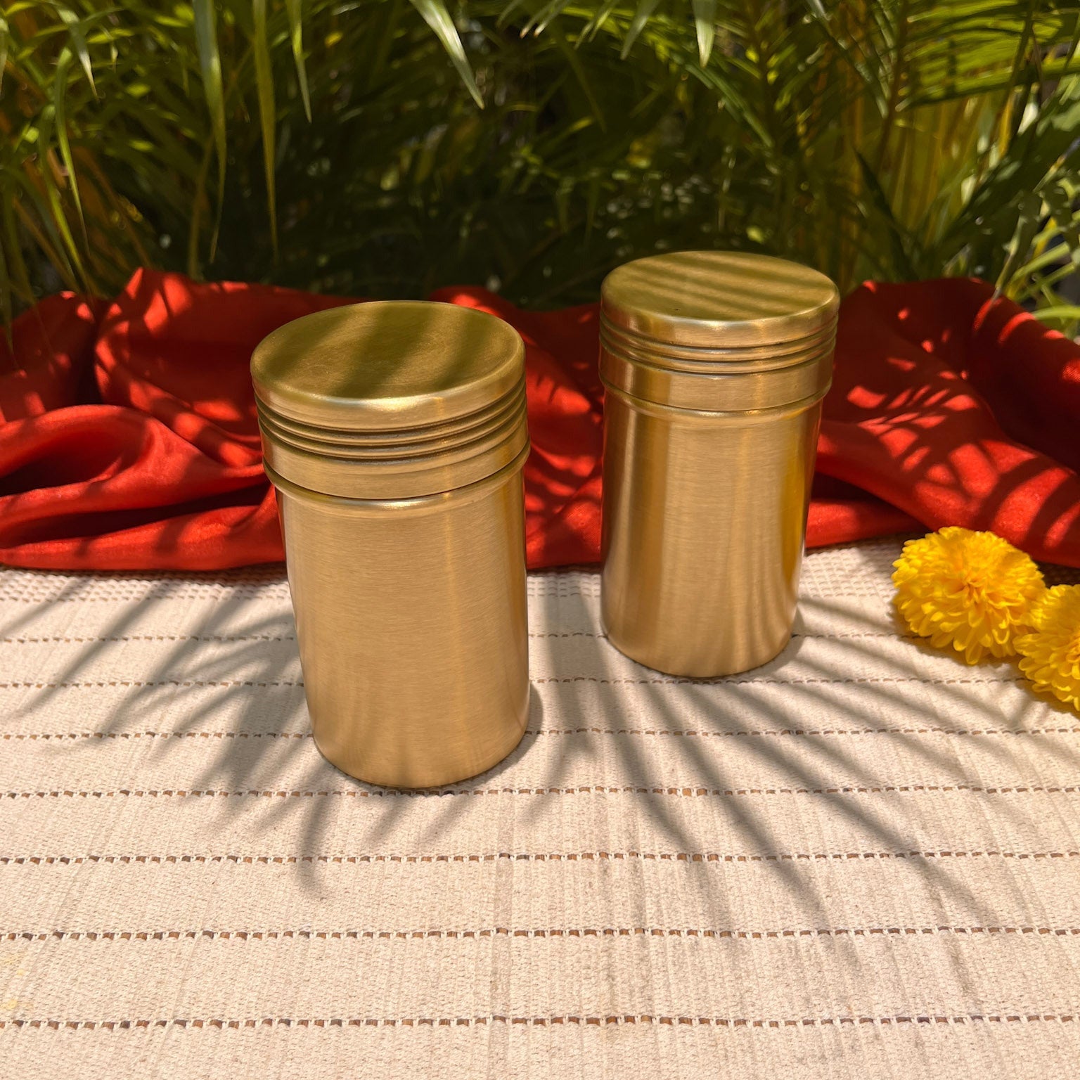 Pure Brass Storage Nut / Spice / Trinket Box Elegant Simple Plain Elegant Top Lid - 4.5 Inches