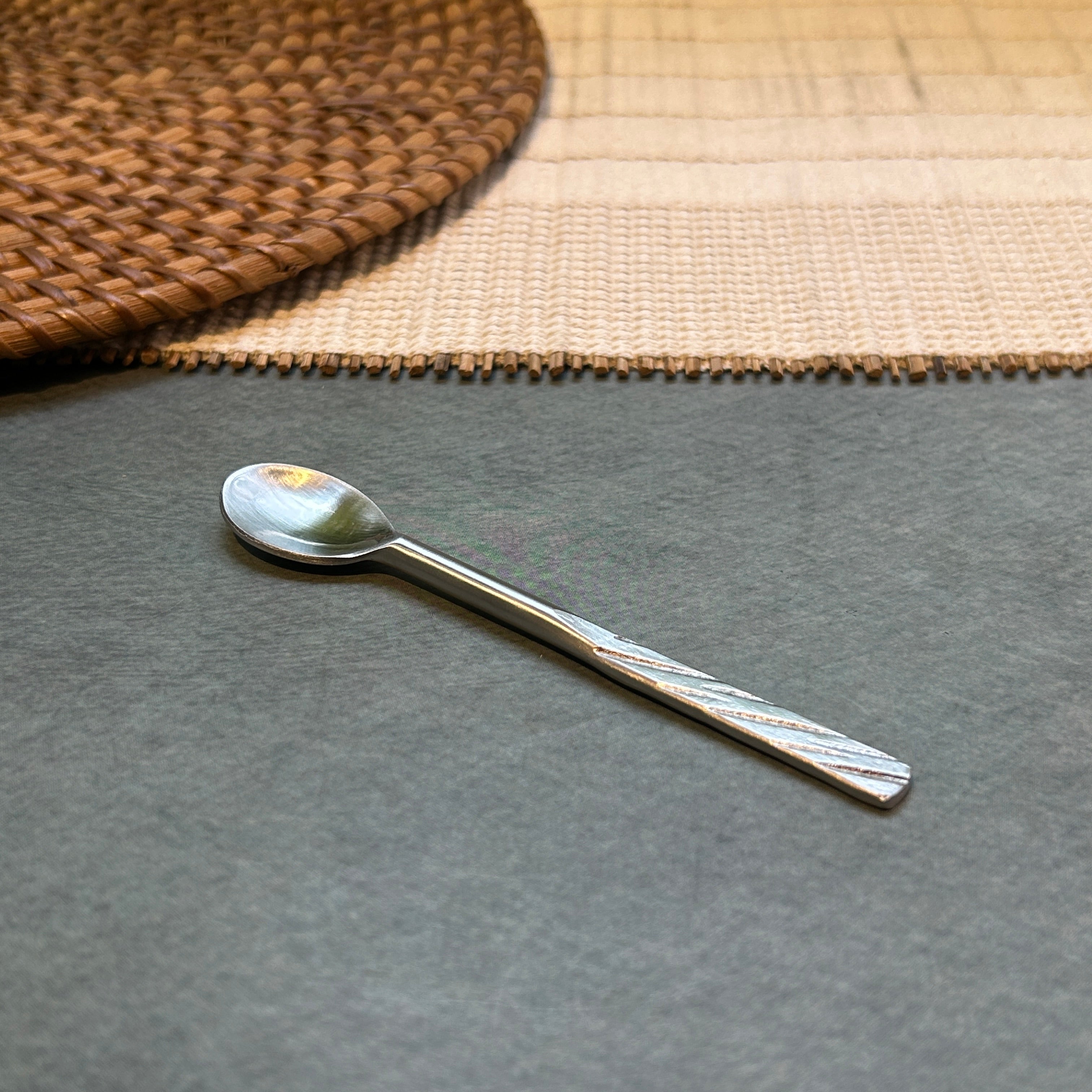 Ambi Pure Brass Linear Ridge design Tea and Coffee Spoon | Multipurpose Spoon |