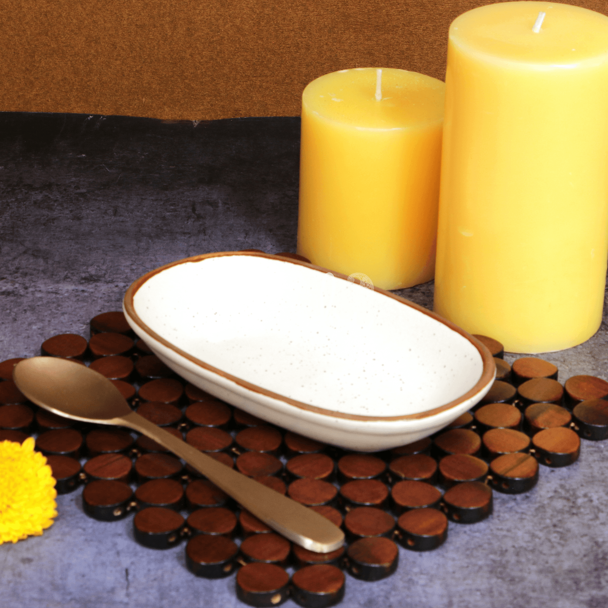 AMBI Handmade Stoneware British Style White Dessert Platter 6 inch I Microwave safe | Ideal for Gifting | Set of 2