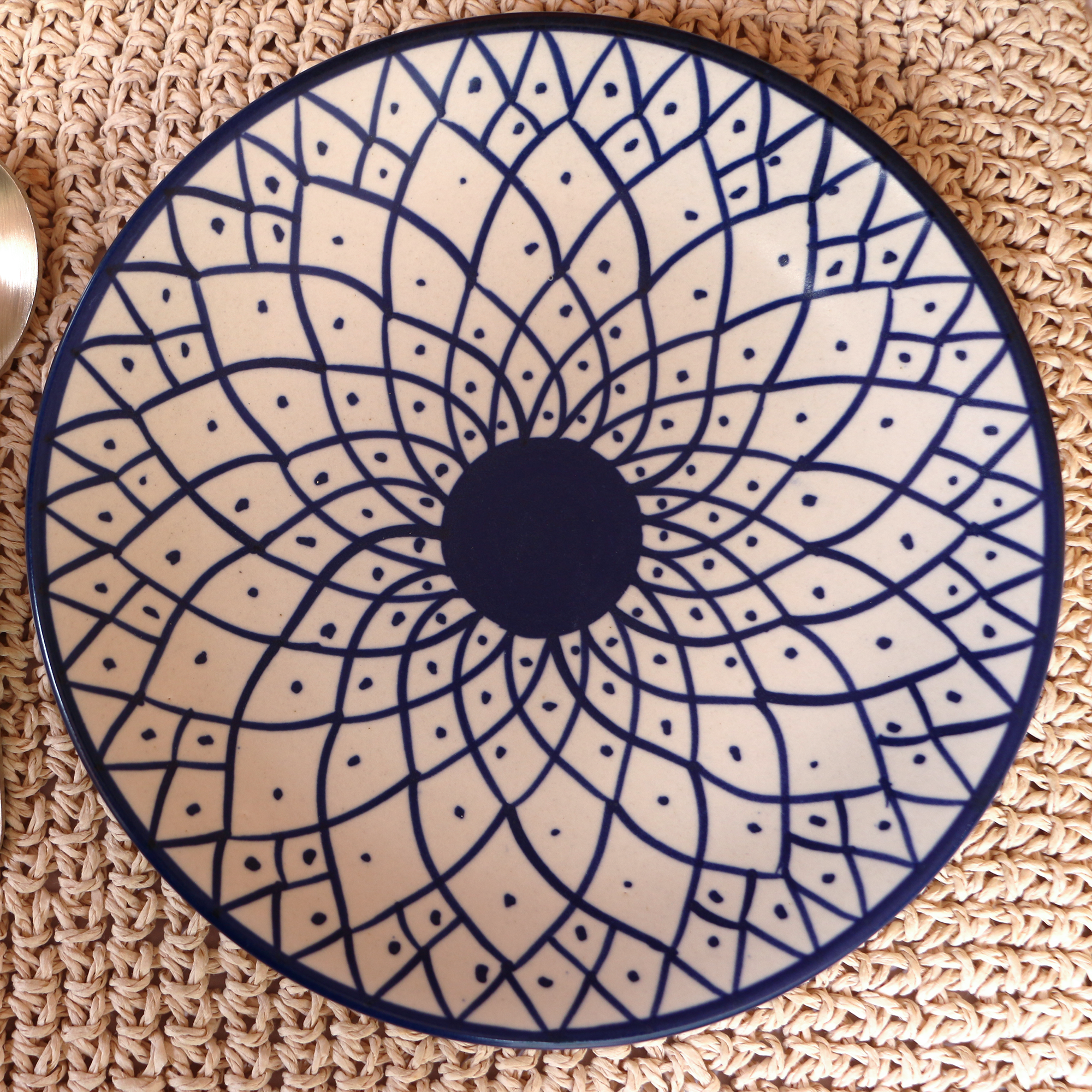Ambi Stoneware Blue Decal Small Plate 7 inch