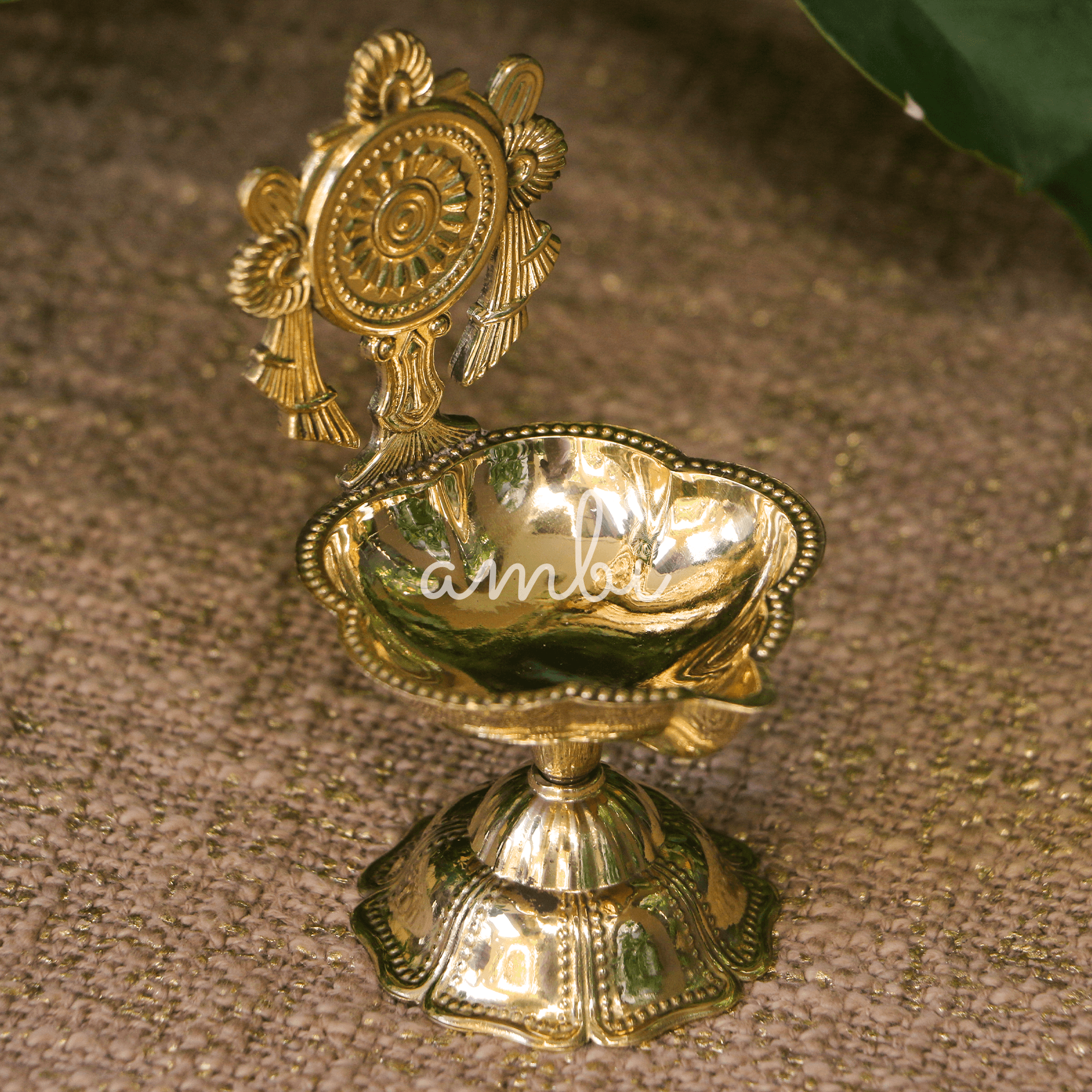 100% Pure Brass Chakra Deepam - Medium