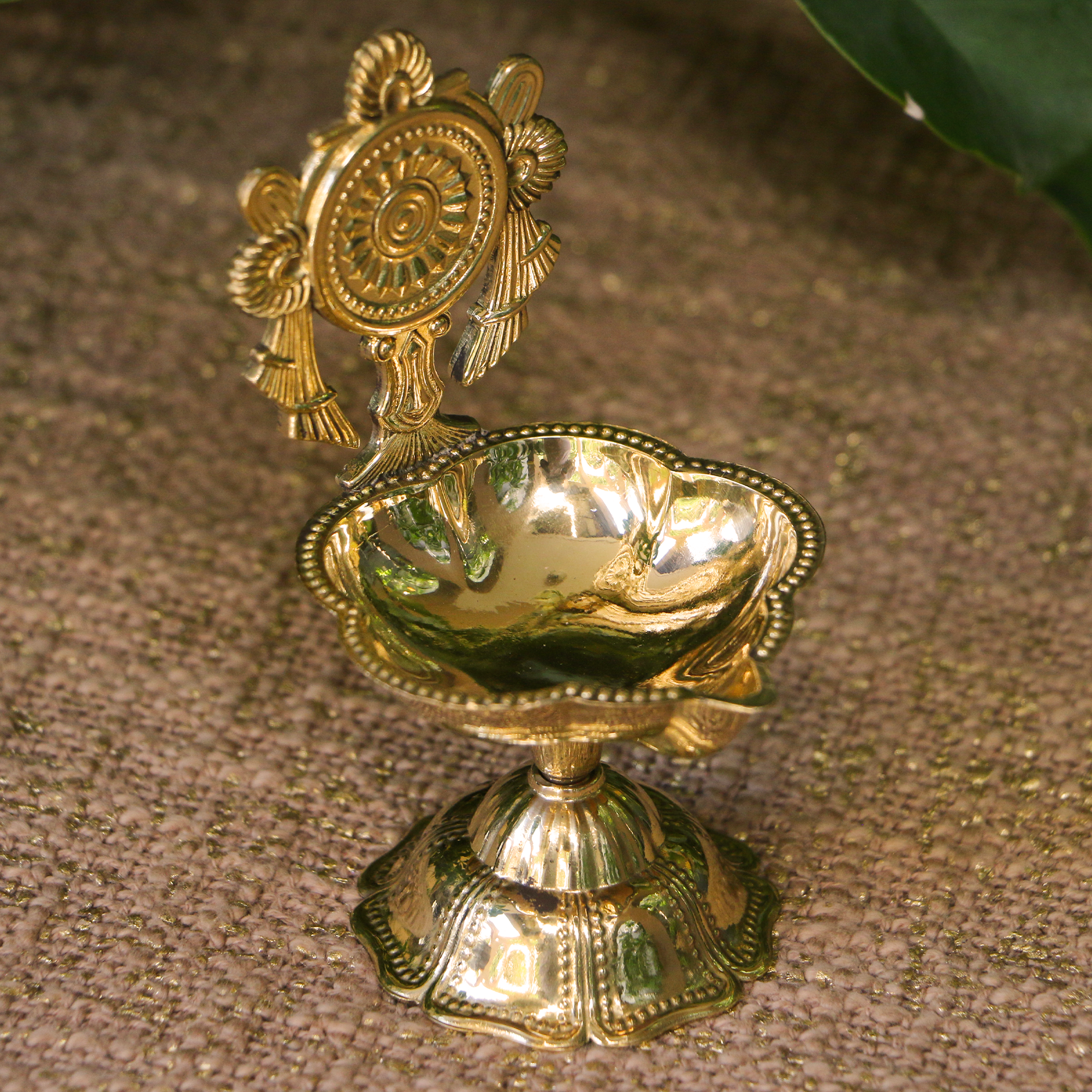 100% Pure Brass Chakra Deepam - Small
