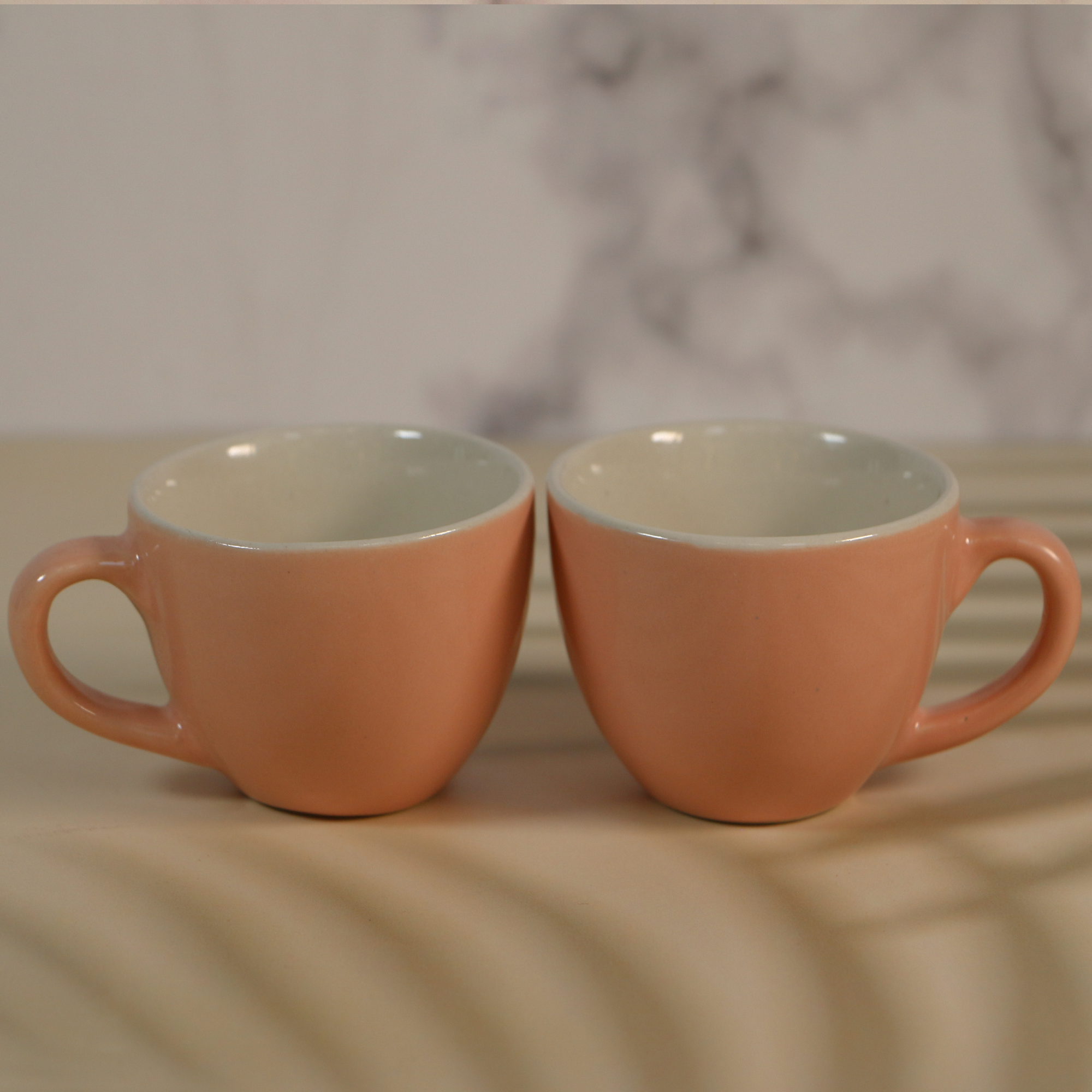 Ambi Small Peach Espresso Cups Set of 2 (150 ml each)