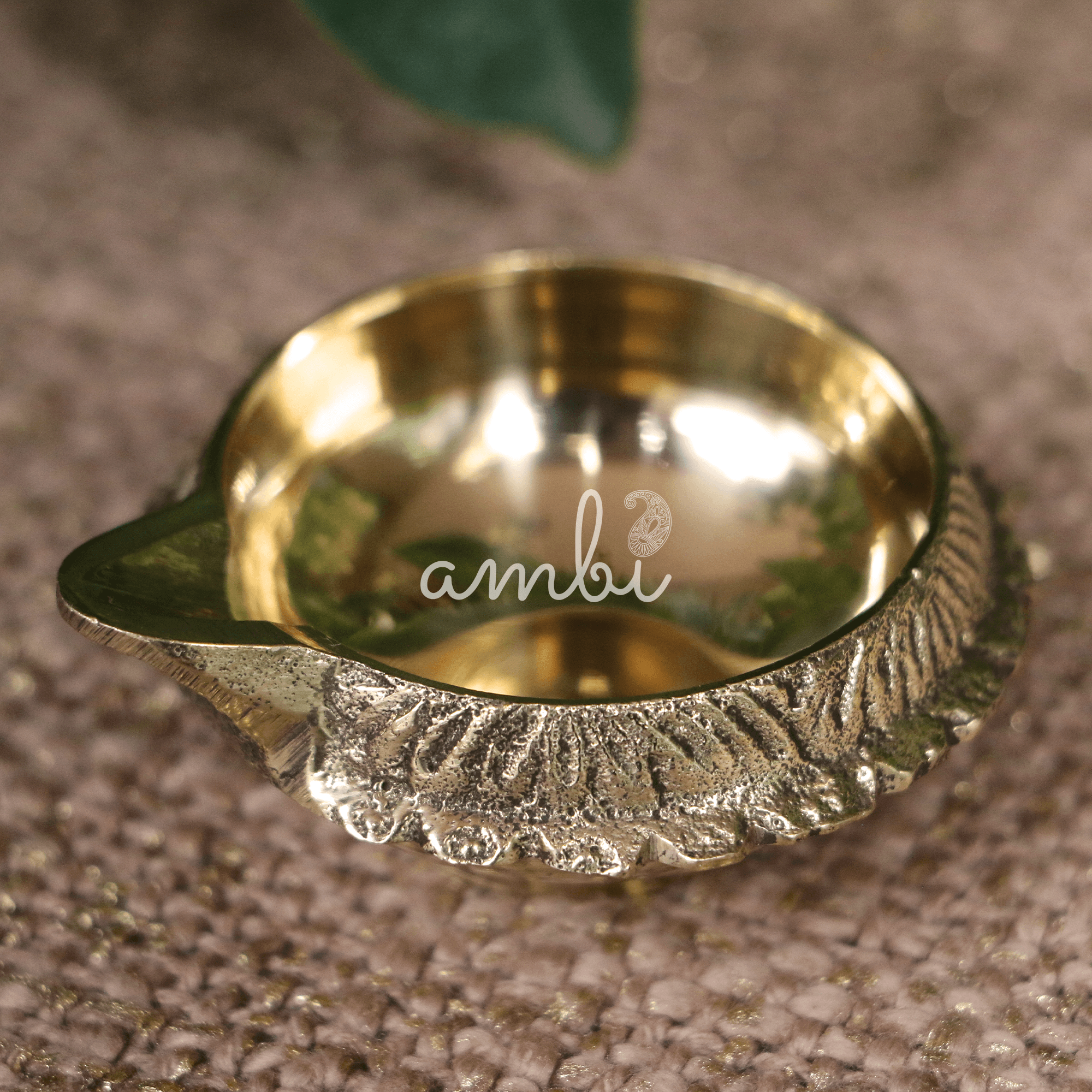 100% Pure Brass Pooja Traditional Deepam / Deepak / Diya - Medium - Set of 2