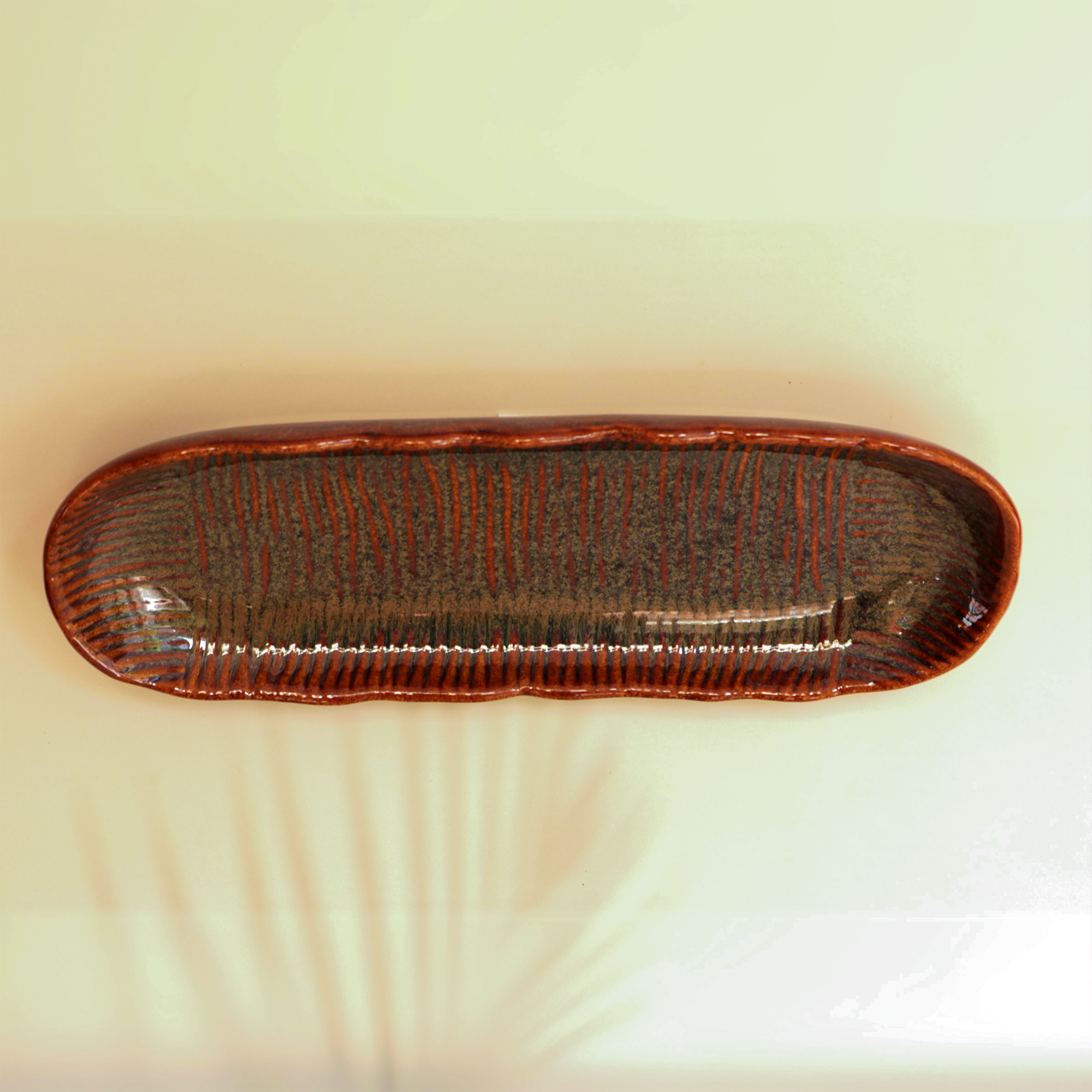 2026 - Ambi Brown Glazed Sushi Platter 12.5 inch