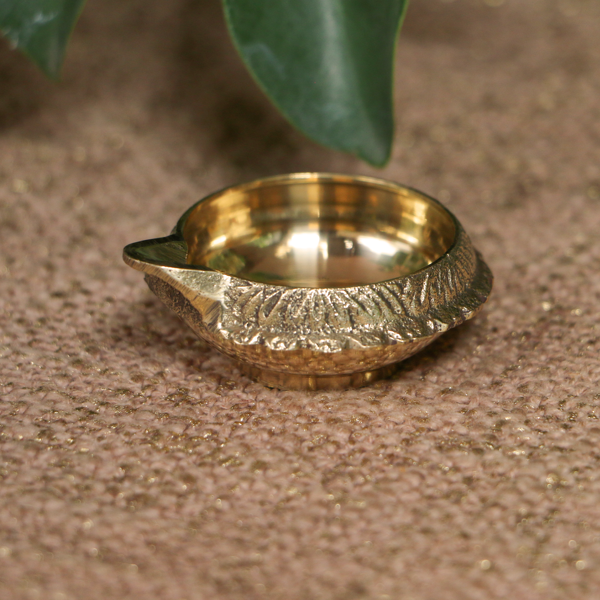 100% Pure Brass Pooja Traditional Deepam / Deepak / Diya - Medium - Set of 2