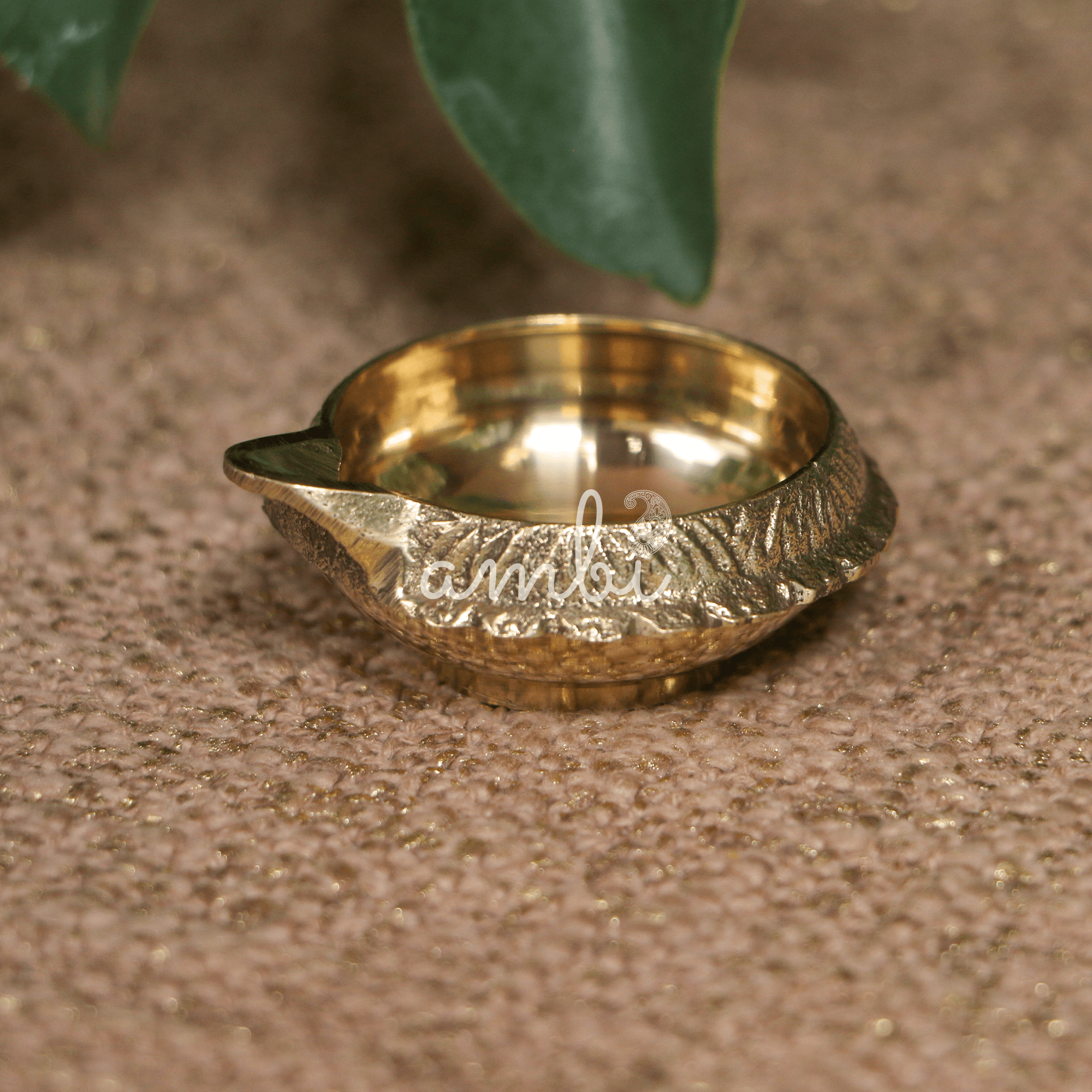 100% Pure Brass Pooja Traditional Deepam / Deepak / Diya - Medium - Set of 2