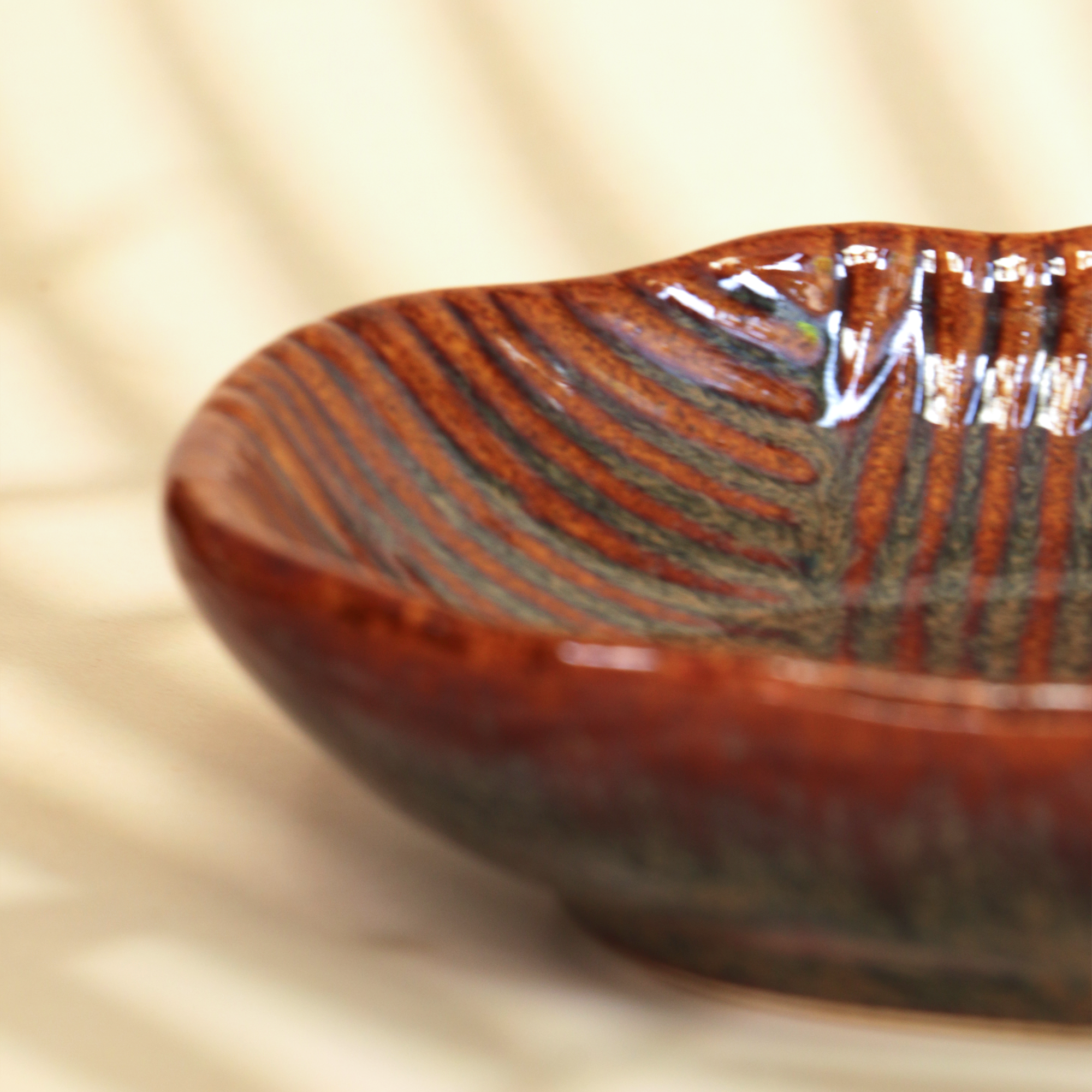 Ambi Brown Glazed Sushi Platter 12.5 inch