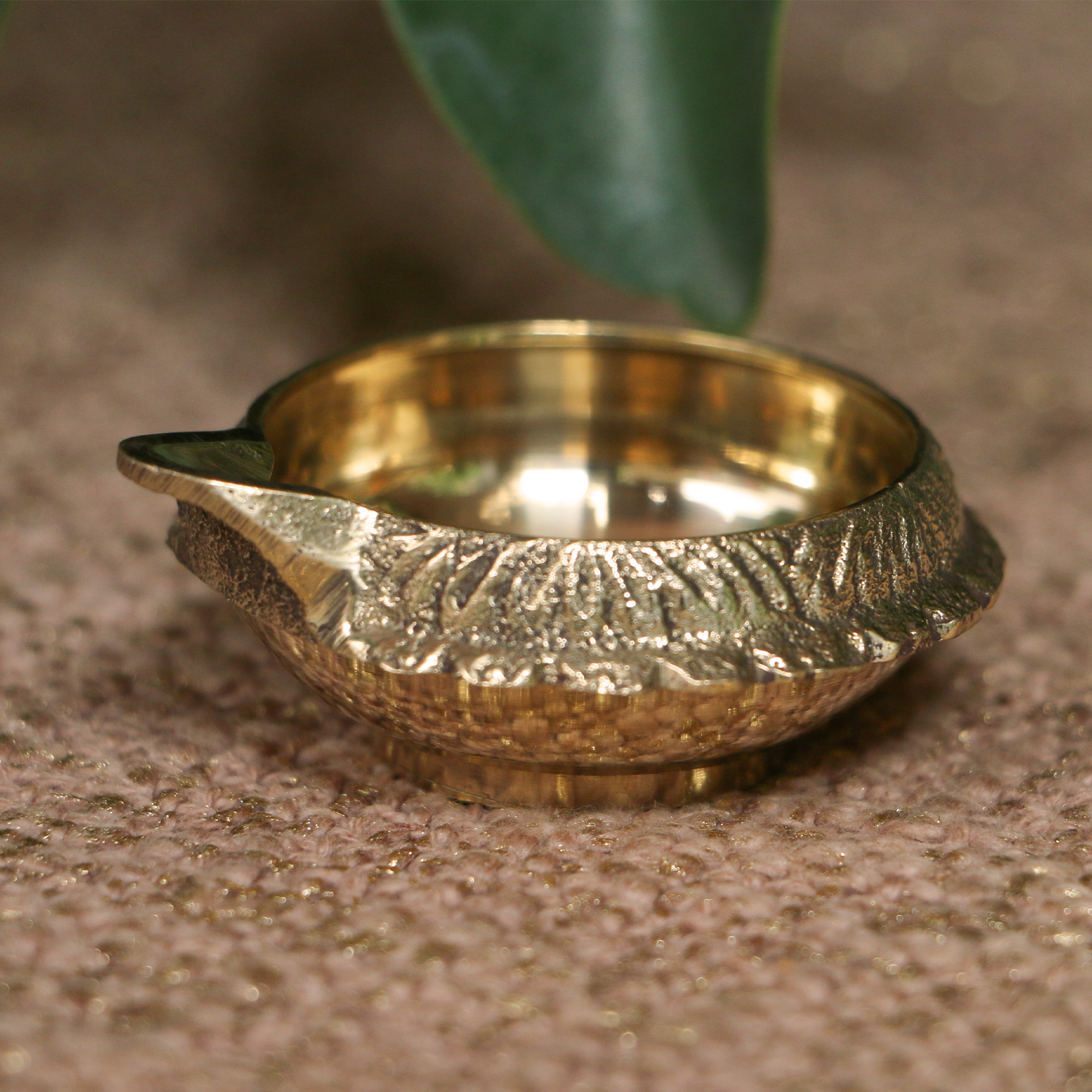 100% Pure Brass Pooja Traditional Deepam / Deepak / Diya - Medium - Set of 2