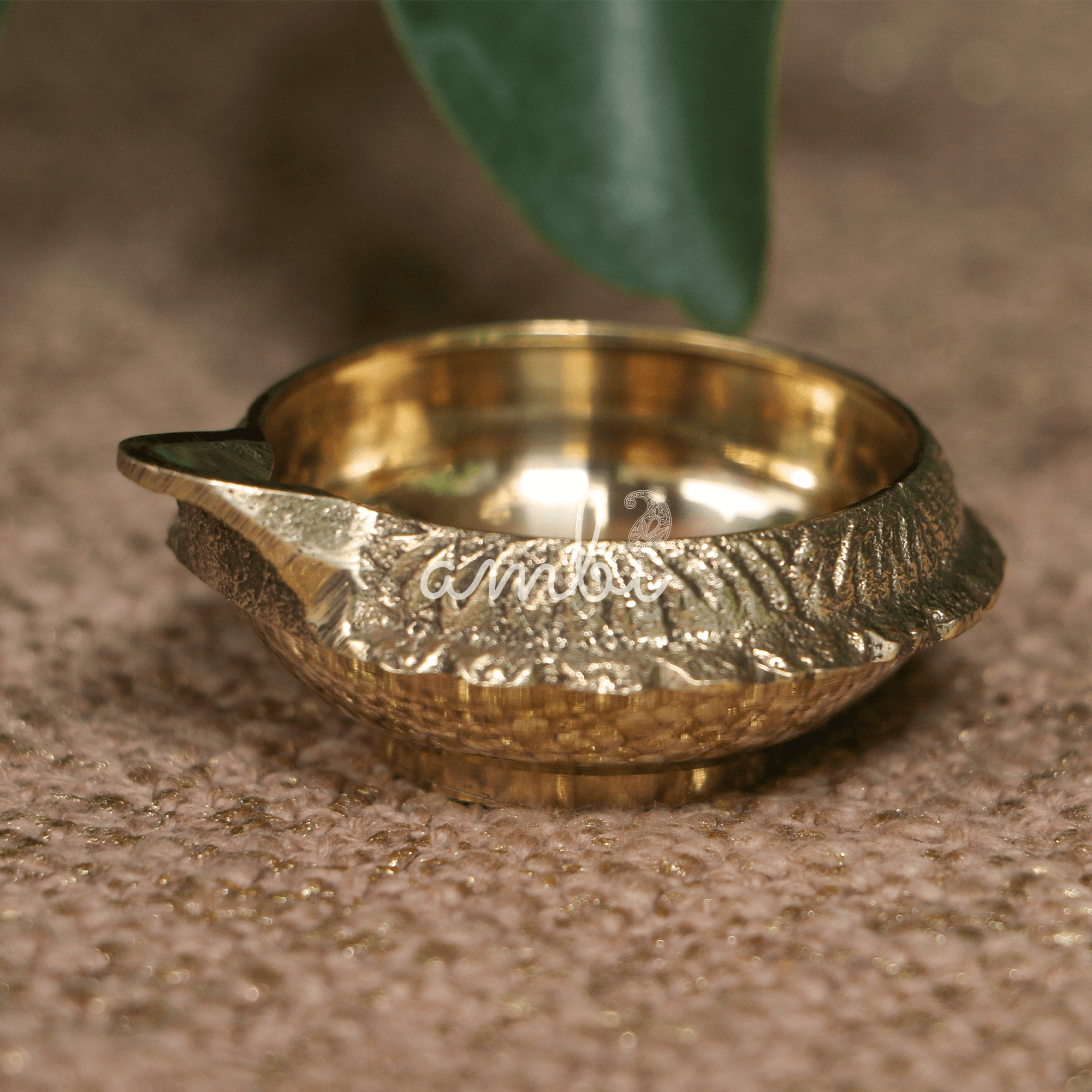 100% Pure Brass Pooja Traditional Deepam / Deepak / Diya - Medium - Set of 2