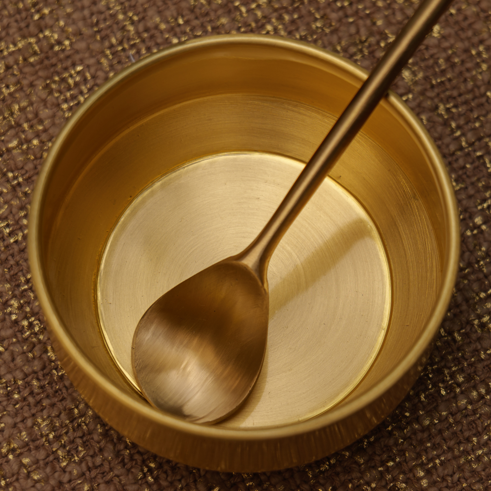 Ambi Pure Brass Dessert/ Icecream Bowl (with spoon) - Set of 2